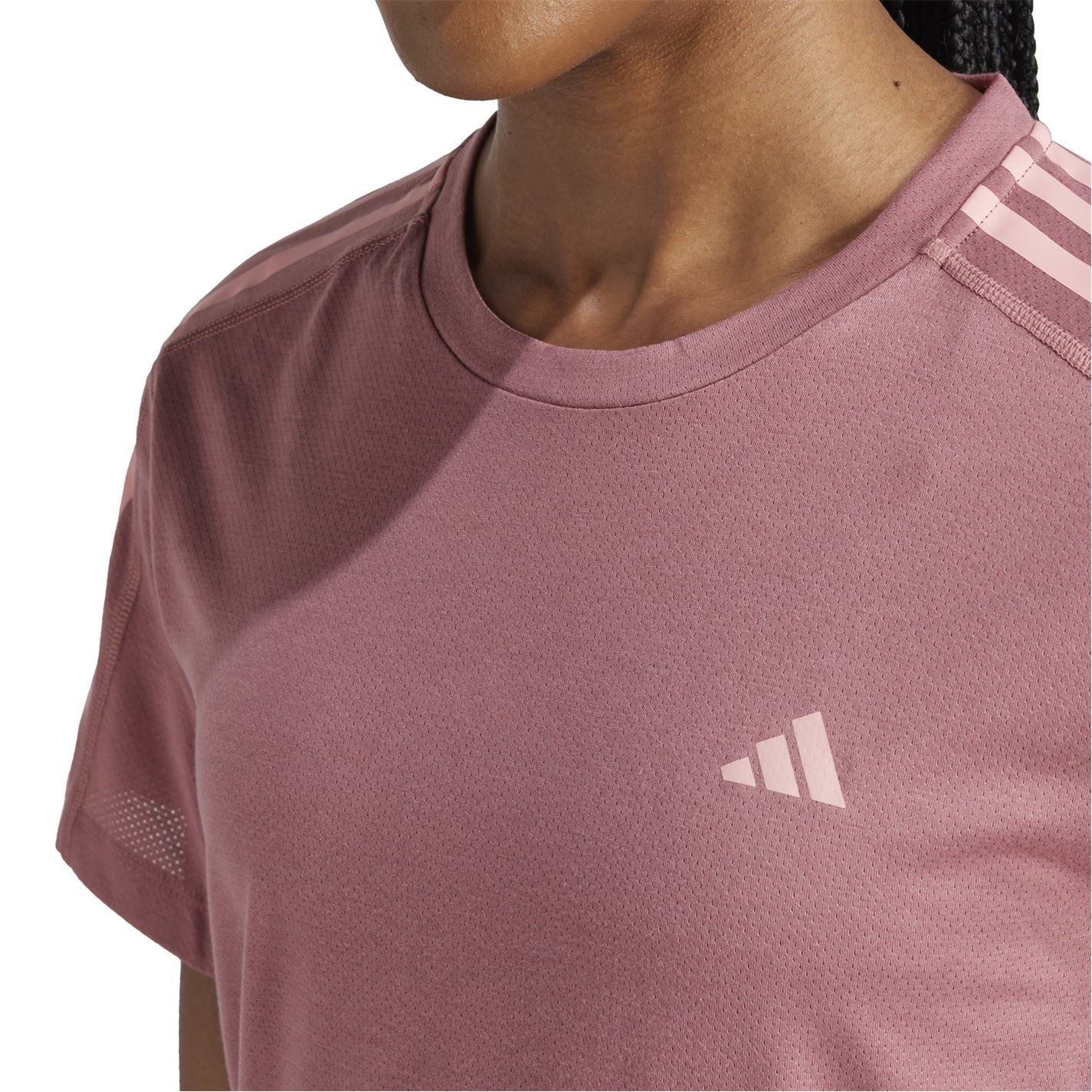 adidas Womens Own The Run Three Stripe T-Shirt