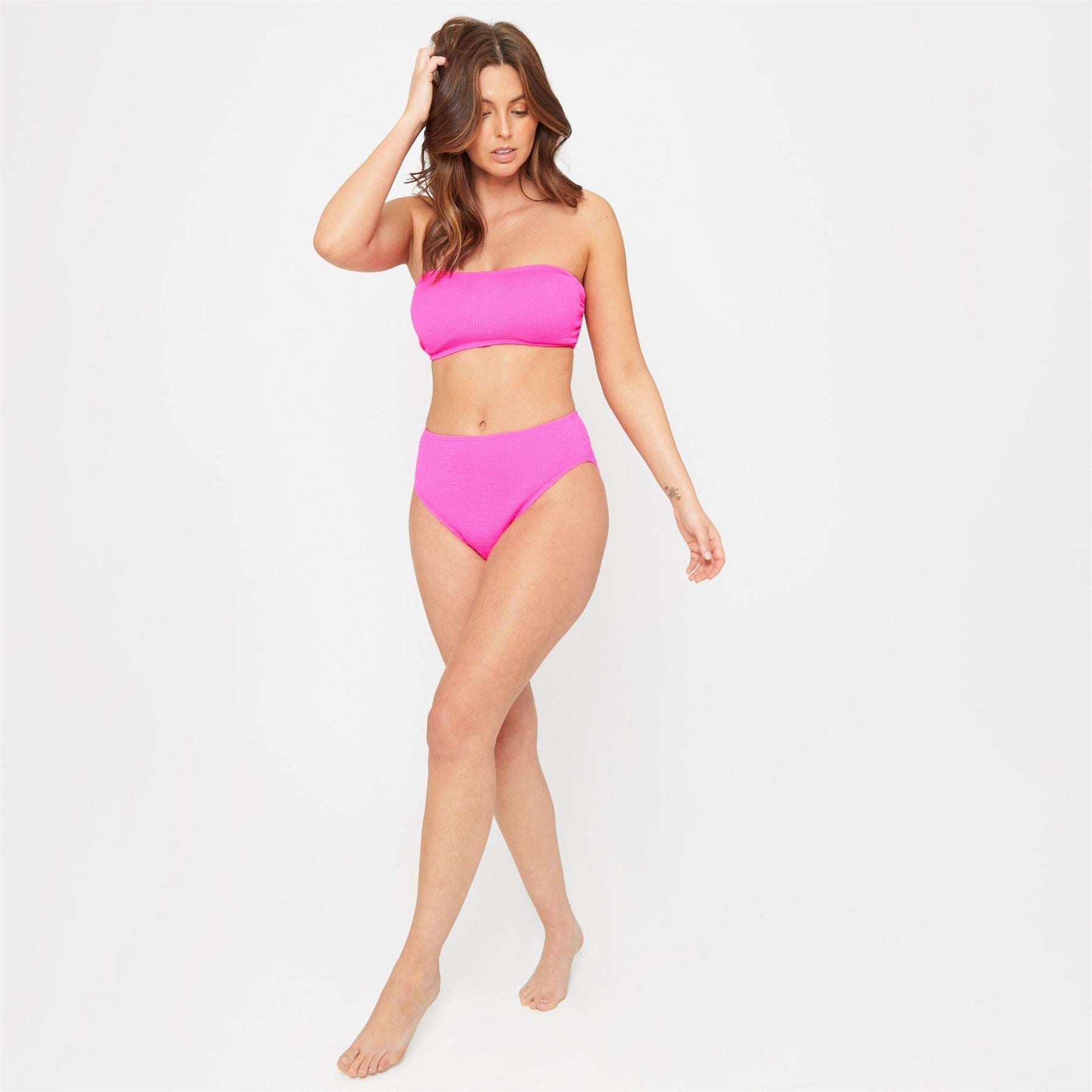 Be You Textured Bandeau Bikini Top