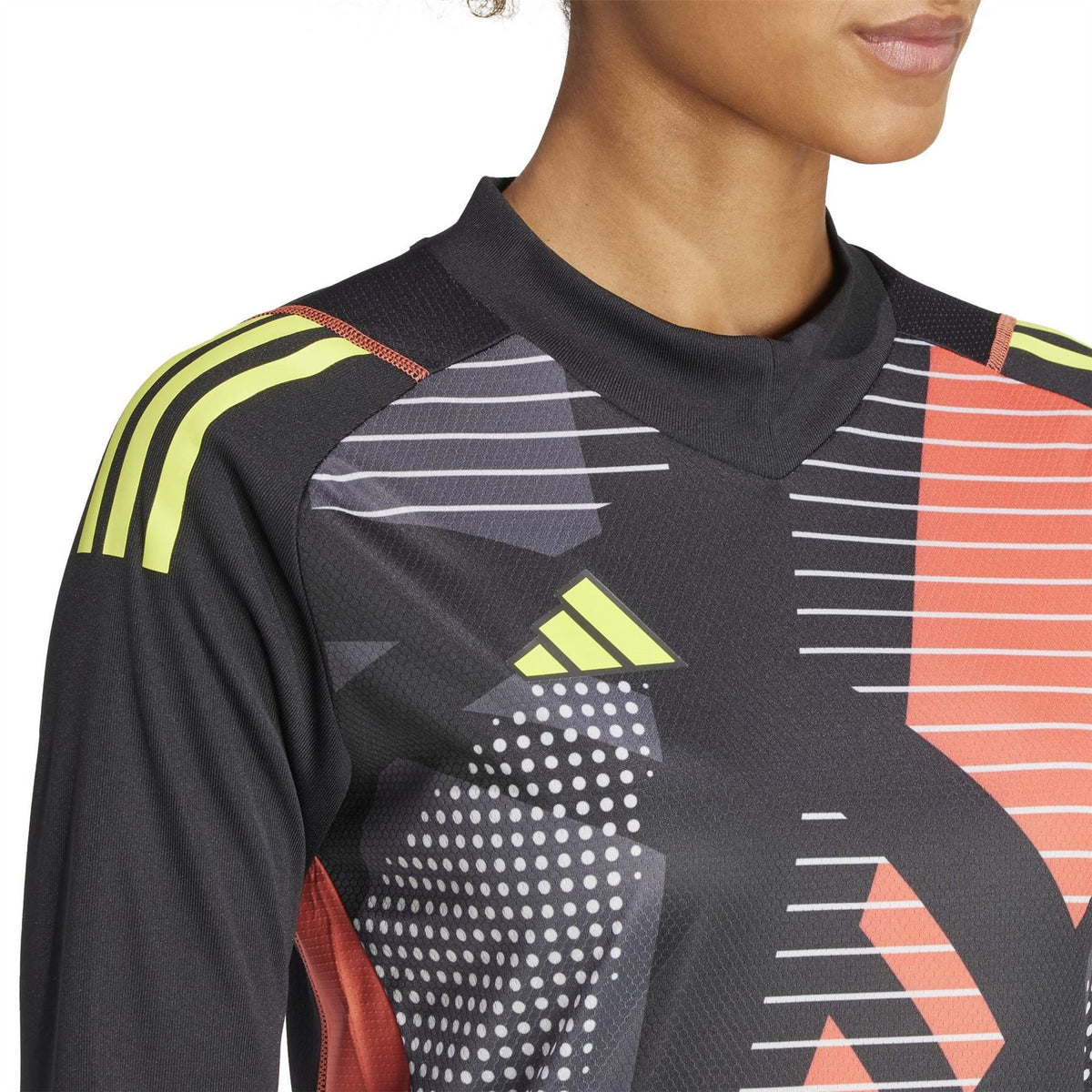 adidas Mock Neck Three Quarter Sleeve Jersey T-Shirt