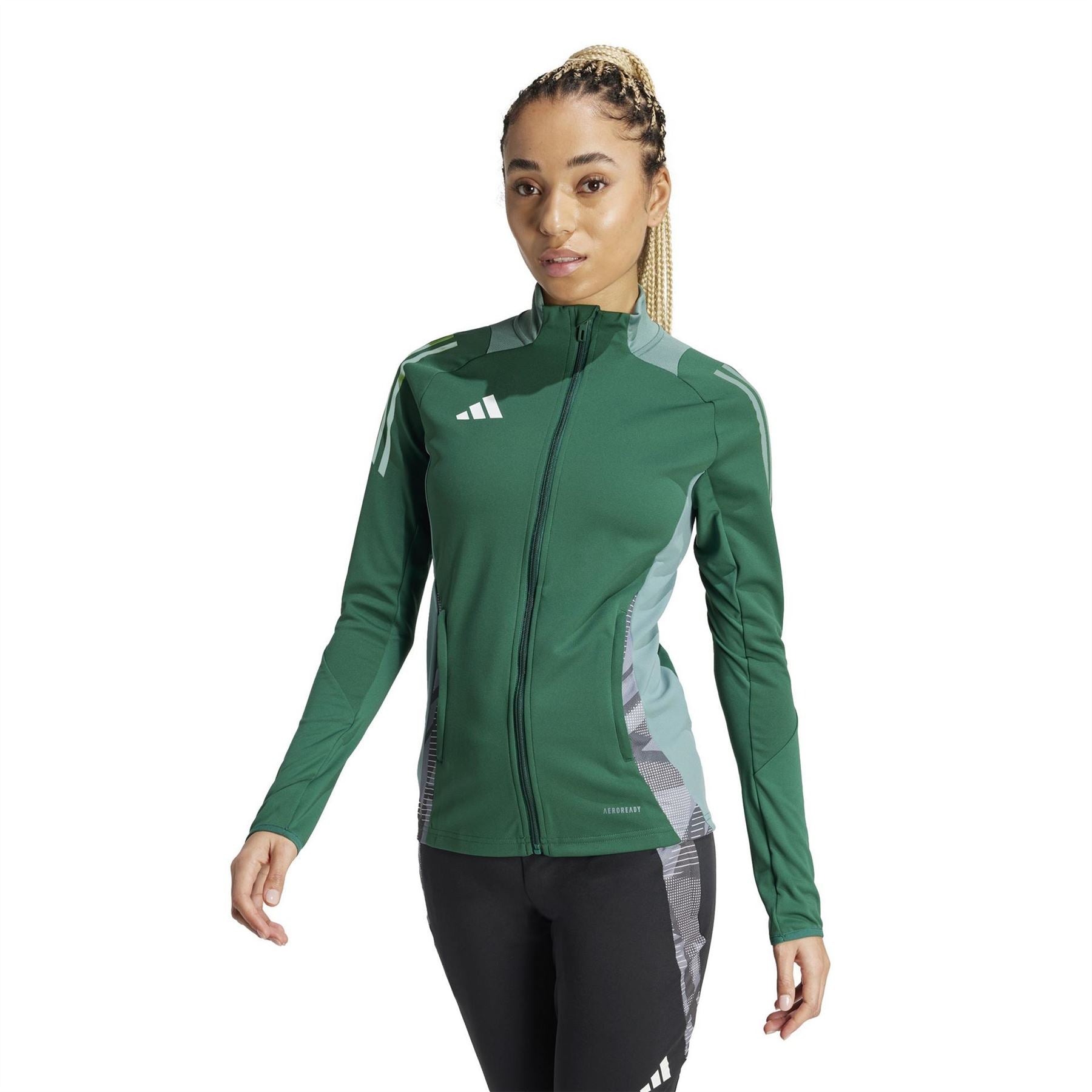 adidas Funnel Neck Raglan Sleeve Slim Fit Athletic Top