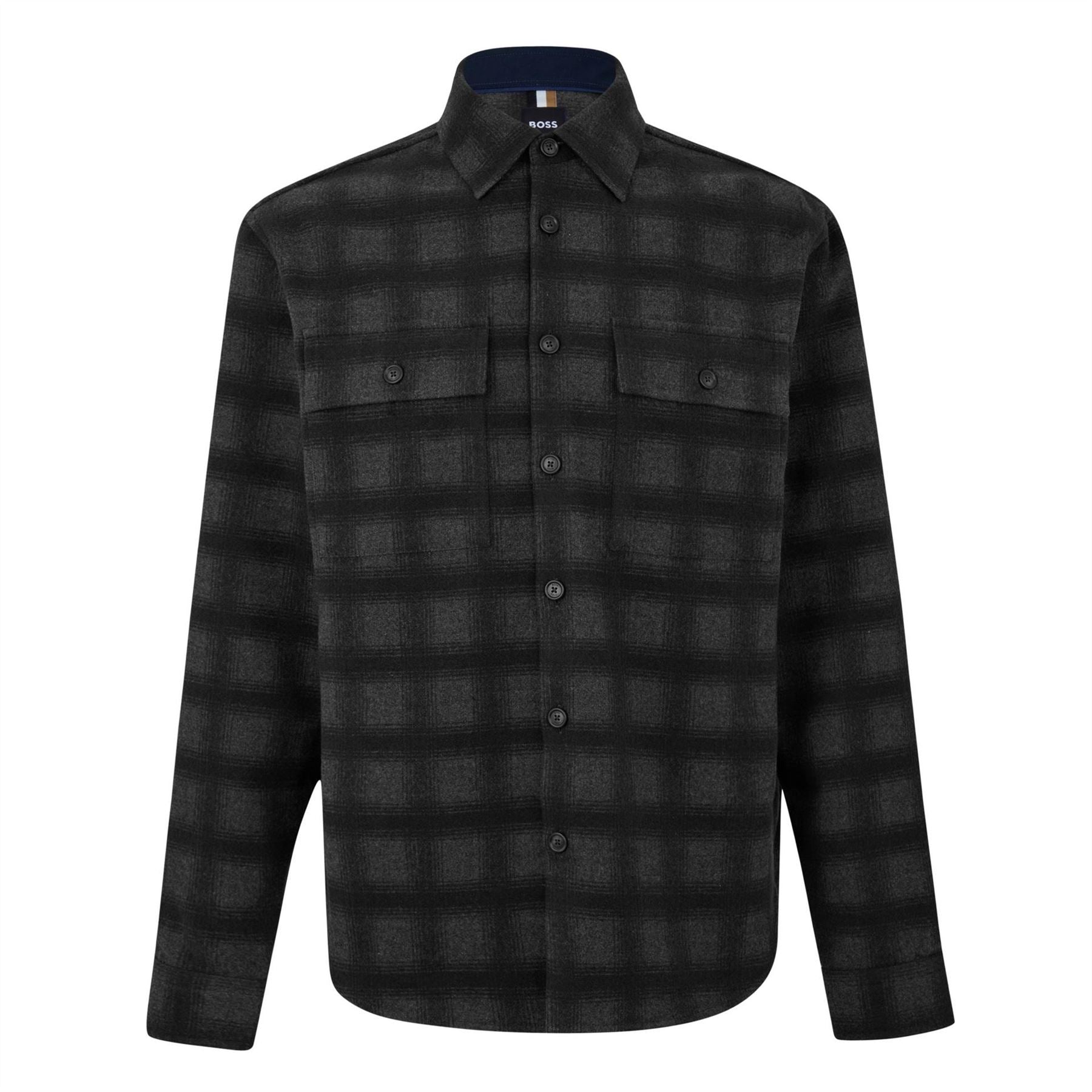Boss C Owen Flannel Check Long Sleeve Overshirt