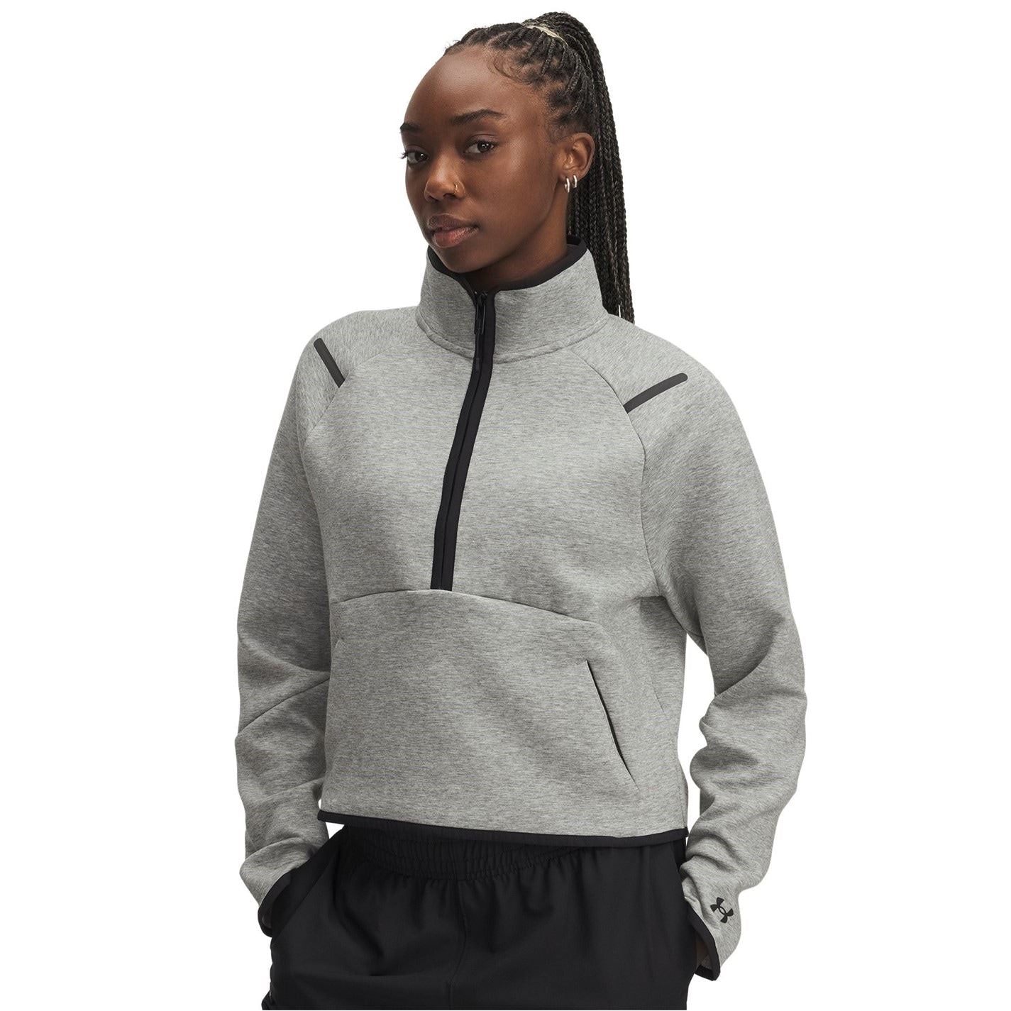 Under Armour Reflective Trim Cropped Raglan Sleeve Relaxed Fit Sweatshirt