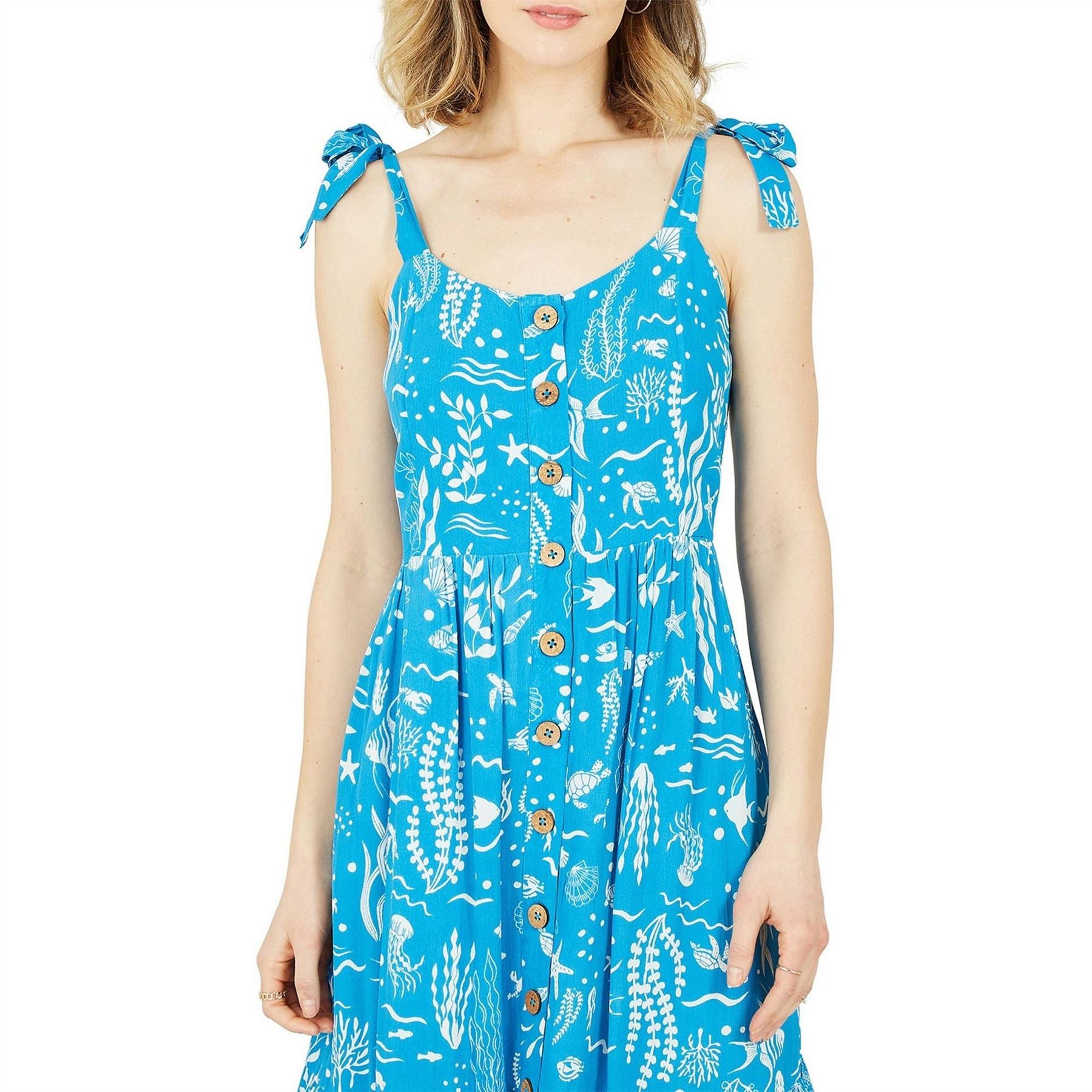 Yumi Sealife Scoop Neck Midi Slip Dress
