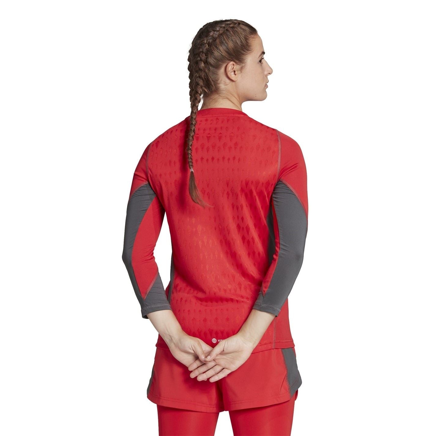 adidas Three Quarter Sleeve V Neck Regular Fit T-Shirt