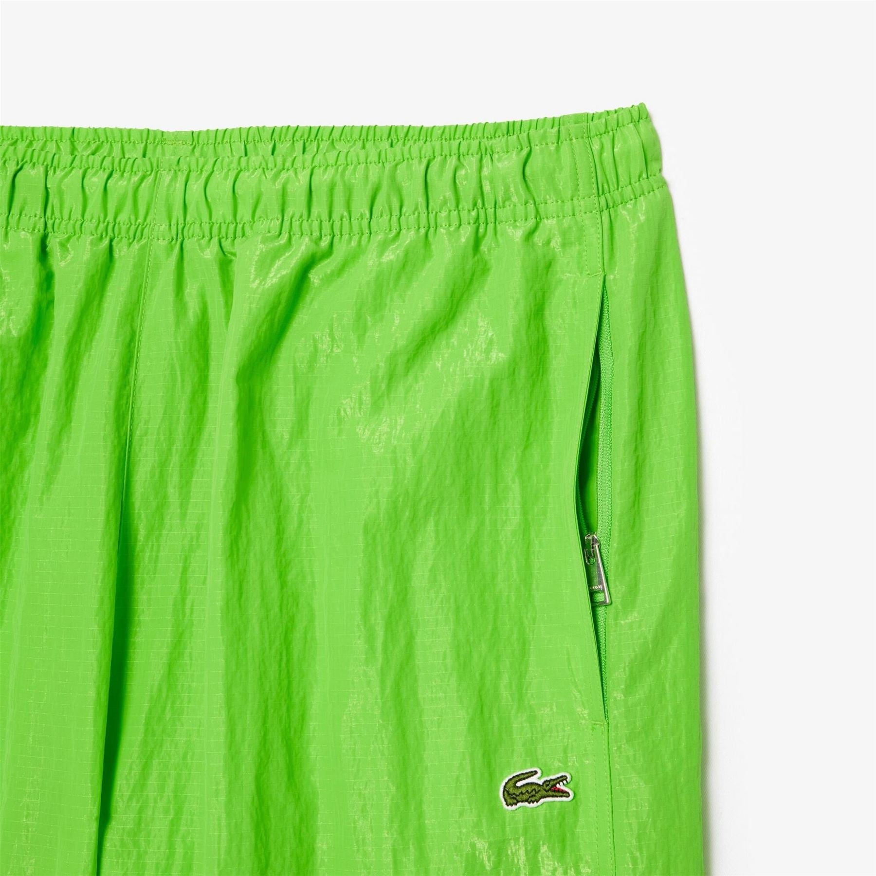 Lacoste Solid Patterned Straight Track Pants with Ankle Zips
