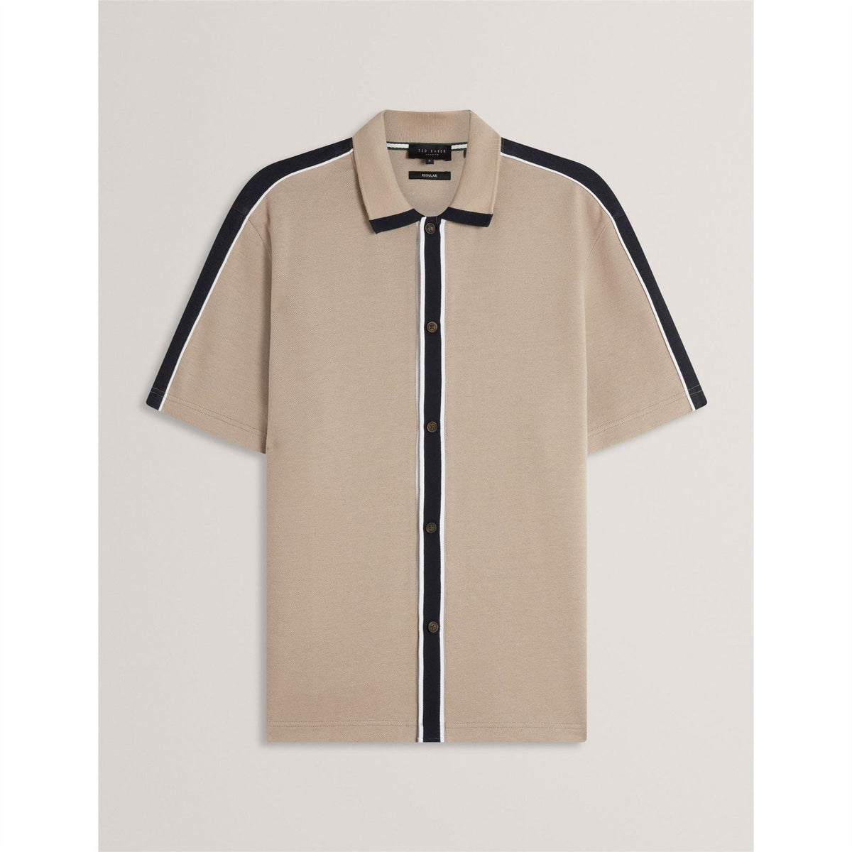 Ted Baker Button Through Fine Knit Short Sleeve Polo