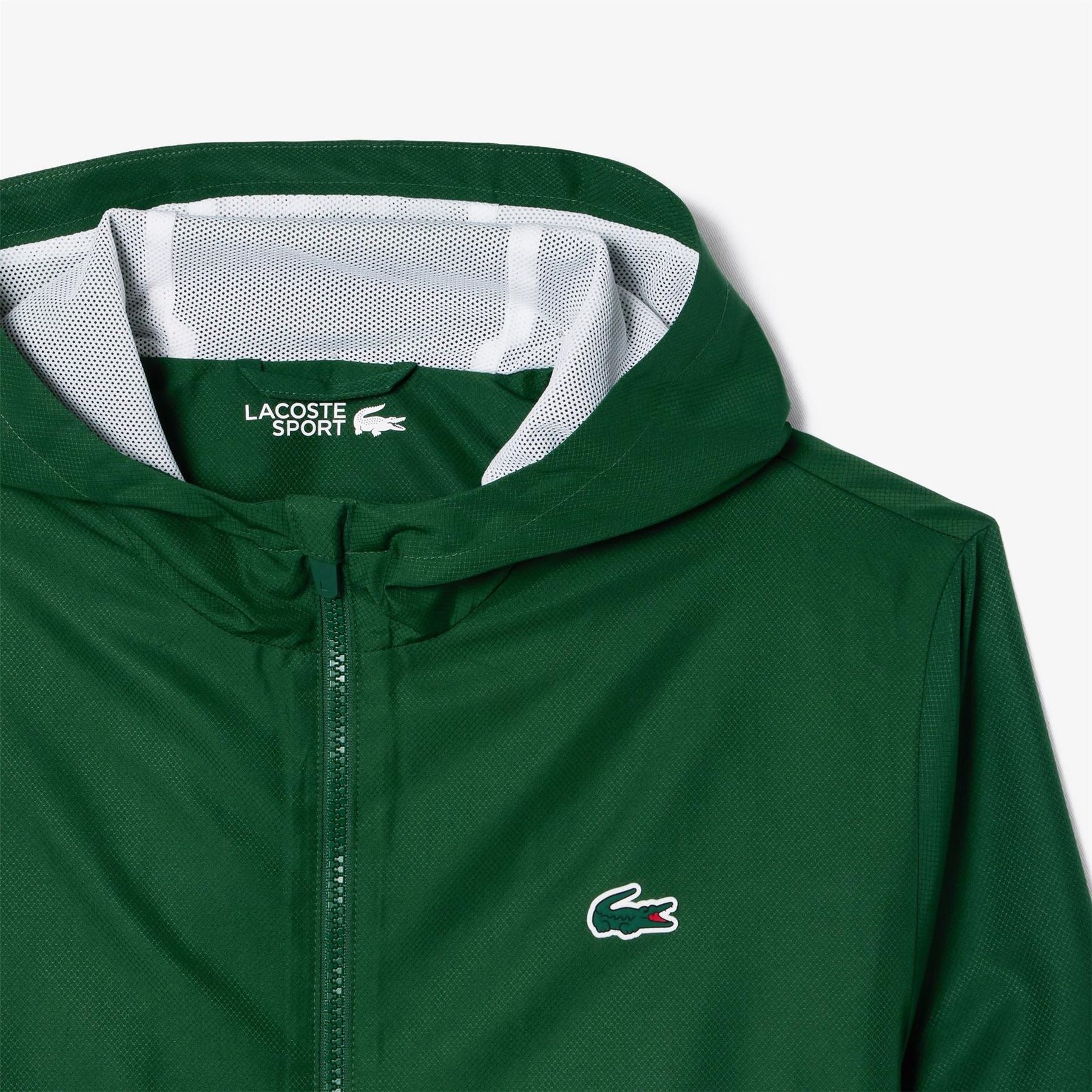 Lacoste Stripe Track Water Repellent Wind Resistant Long Sleeve Softshell Jacket