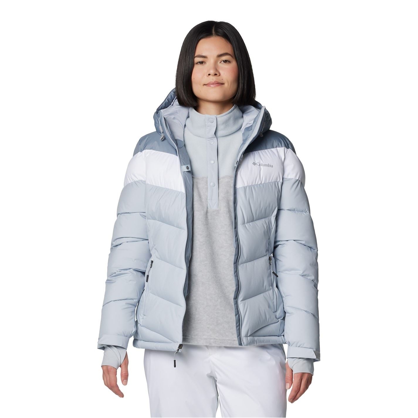 Columbia Abbott Hooded Solid Patterned Ski Jacket