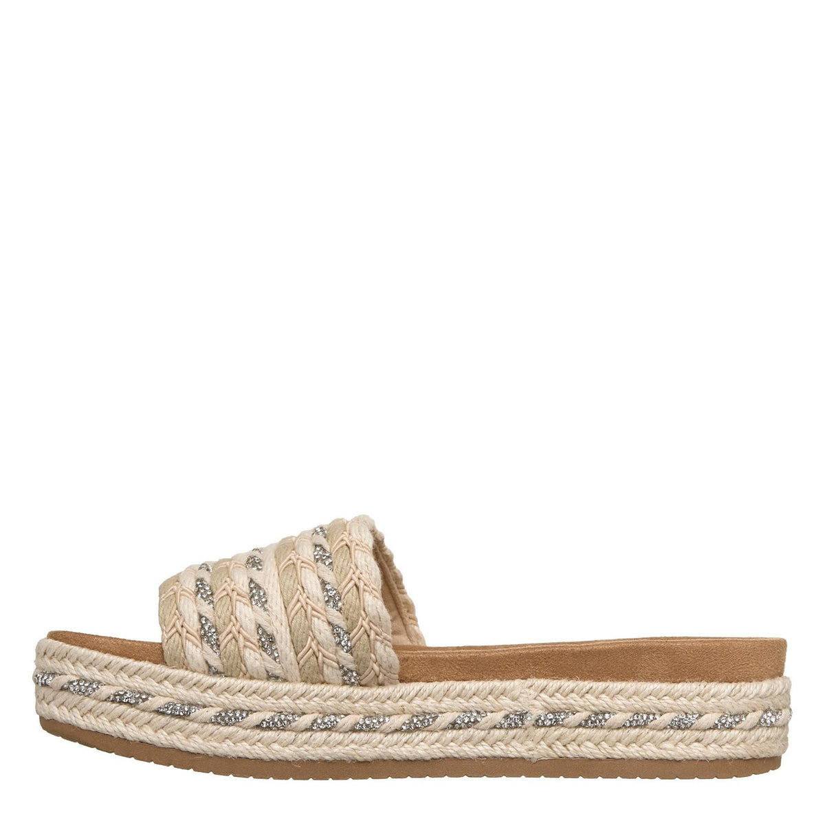 Skechers Bobs Misty Textured Open Toe Slides