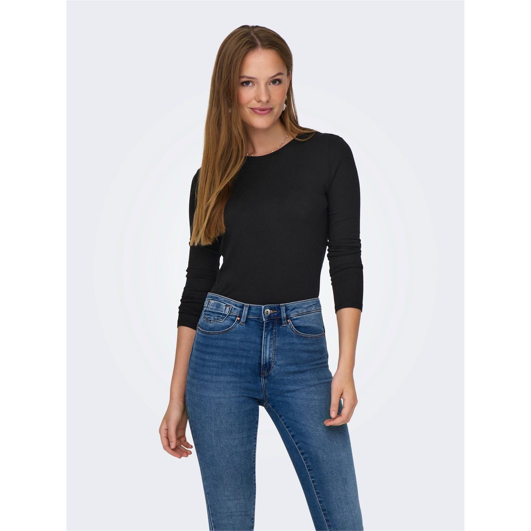 Only Slim Fit Crew Neck Long Sleeve Jersey T-Shirt
