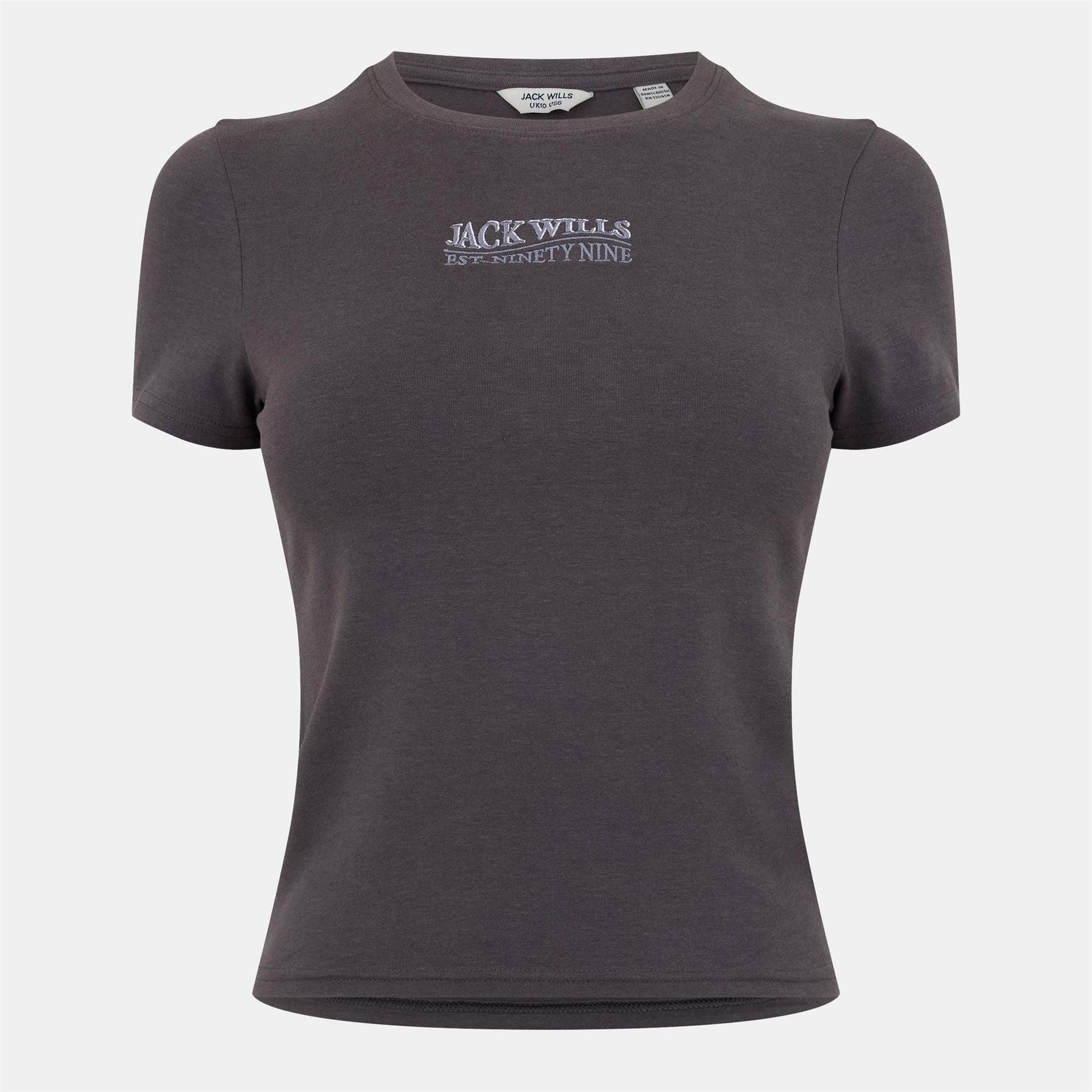 Jack Wills Graphic Cropped Slim Fit T-Shirt