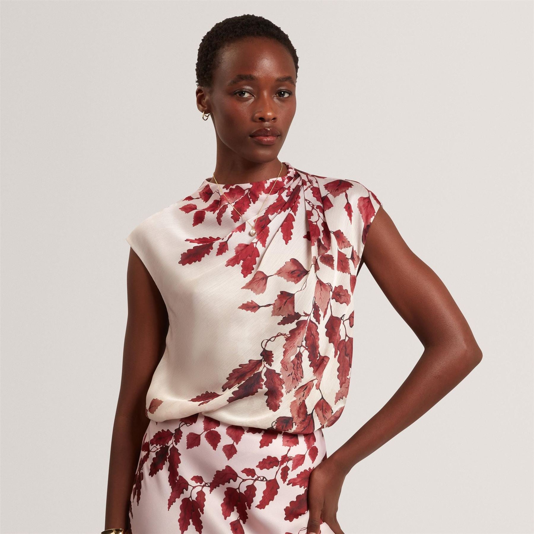 Ted Baker Printed Drape Top