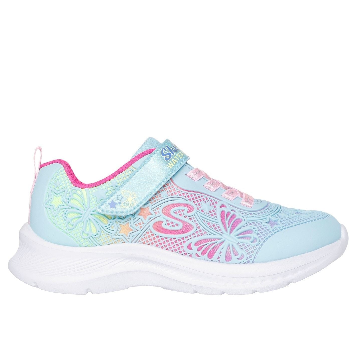 Skechers Flower Theme Kpu Water Repellent Sn Runners Girls