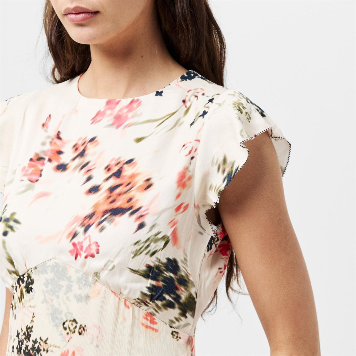 French Connection Crew Neck Midi A-Line Dress