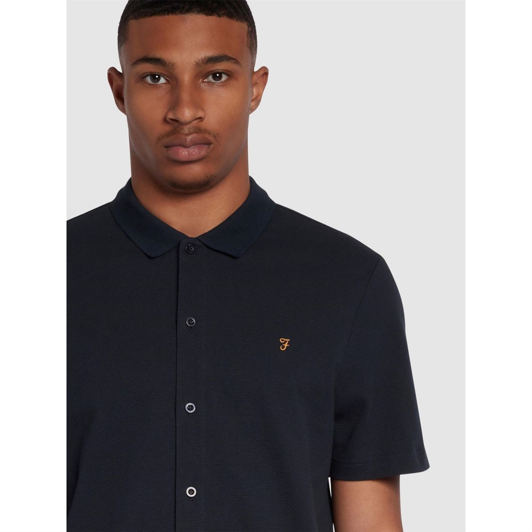 Farah Lesser Bubble Short Sleeve Polo Shirt