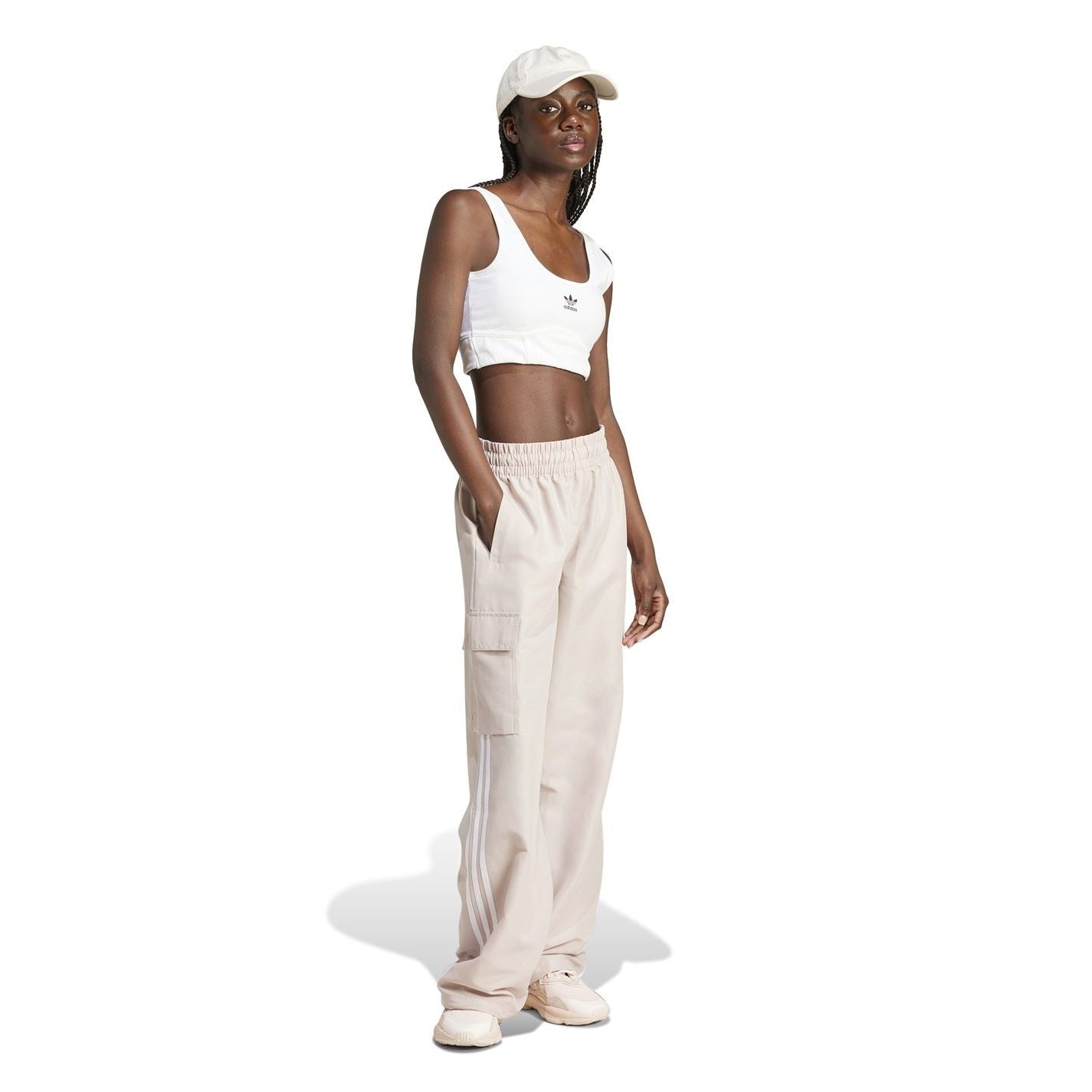 adidas Originals Wide Leg Cargo Pants with Side Pocket