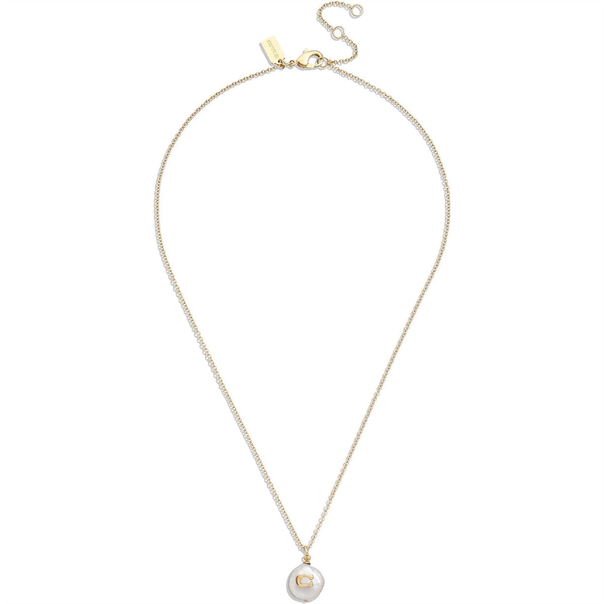 Coach Pearl Round Pendant Necklace