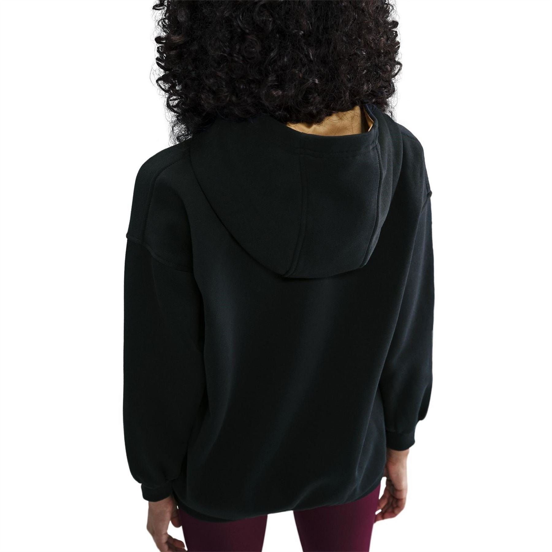 Nike Embroidered Hooded Neck Long Sleeve Drop Shoulder Sweatshirt