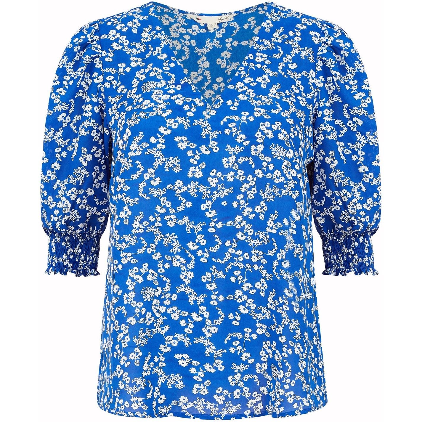 Yumi Ditsy Print Puff Sleeve Top