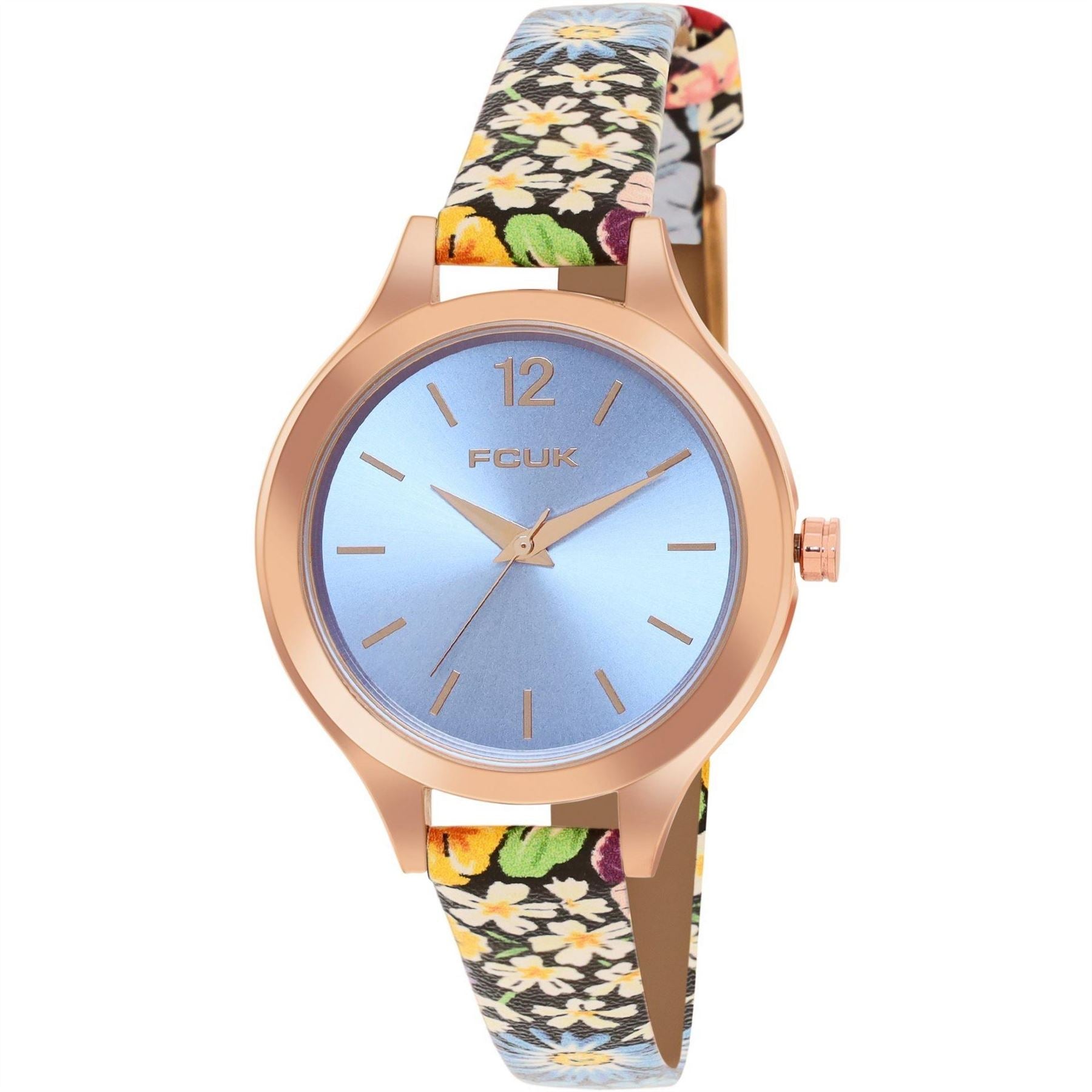 FCUK Womens Floral Printed Strap Watch