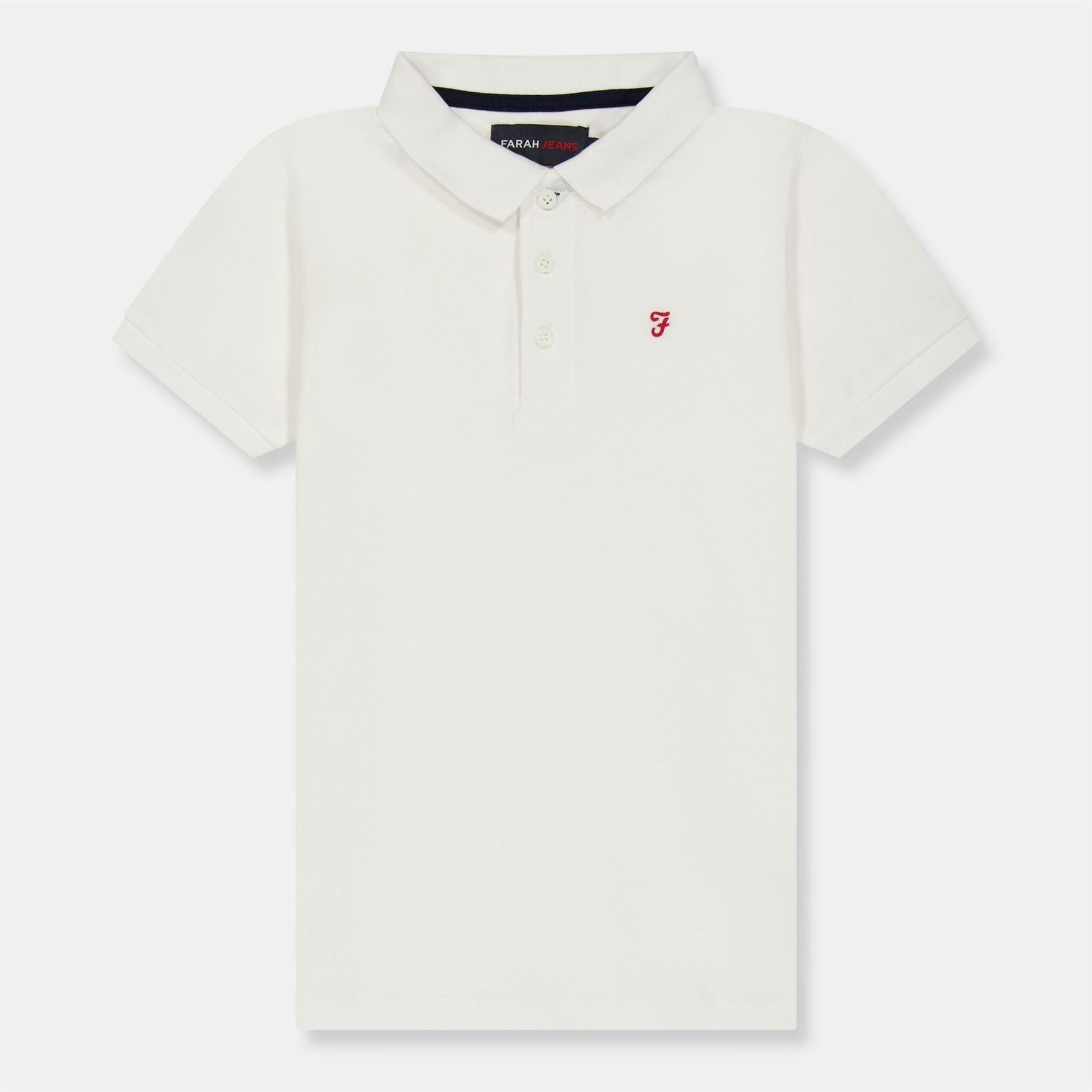 Farah Bugsworth Embroidered Collared Short Sleeve Polo Shirt