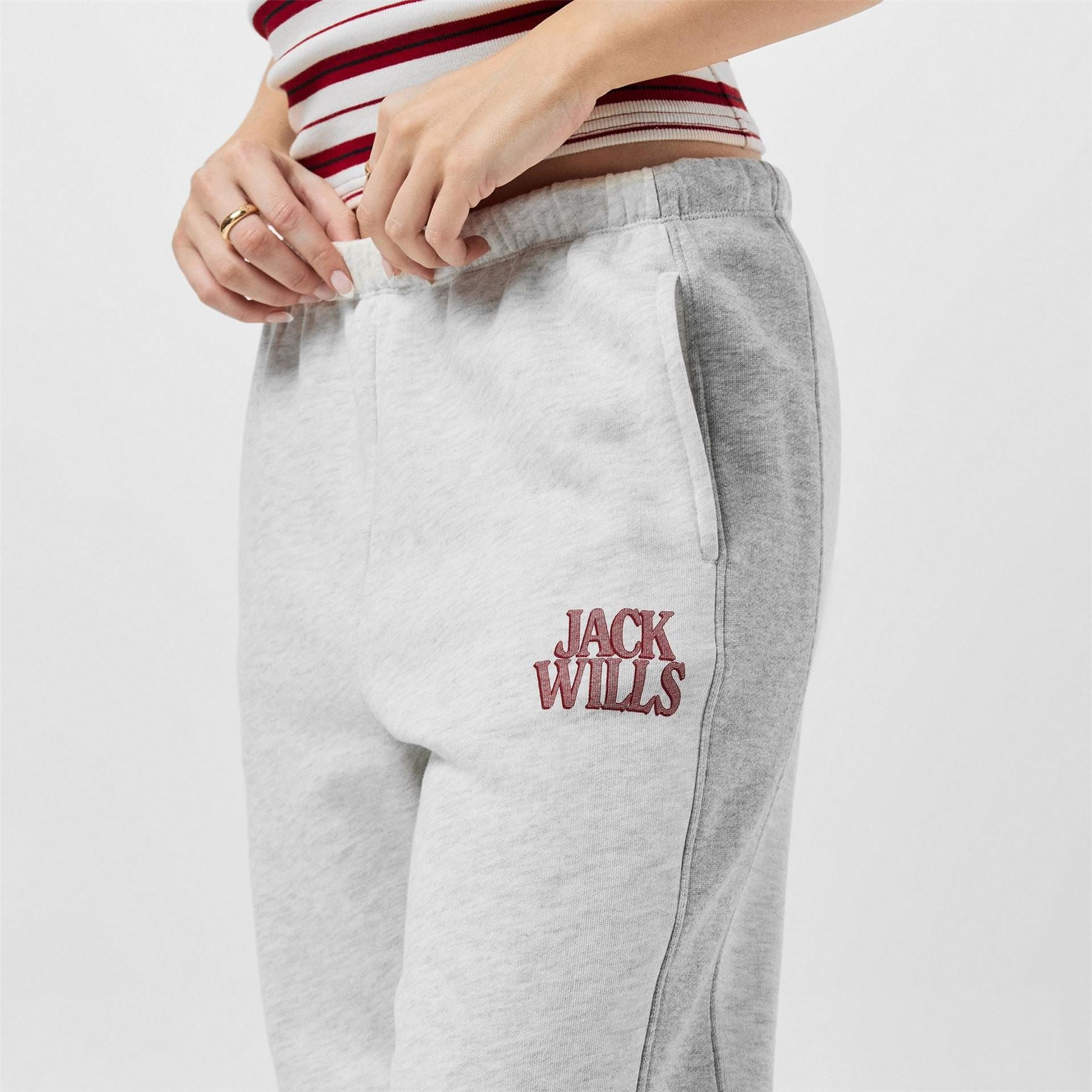Jack Wills Jw Contrast Logo Closed Hem Fleece Joggers