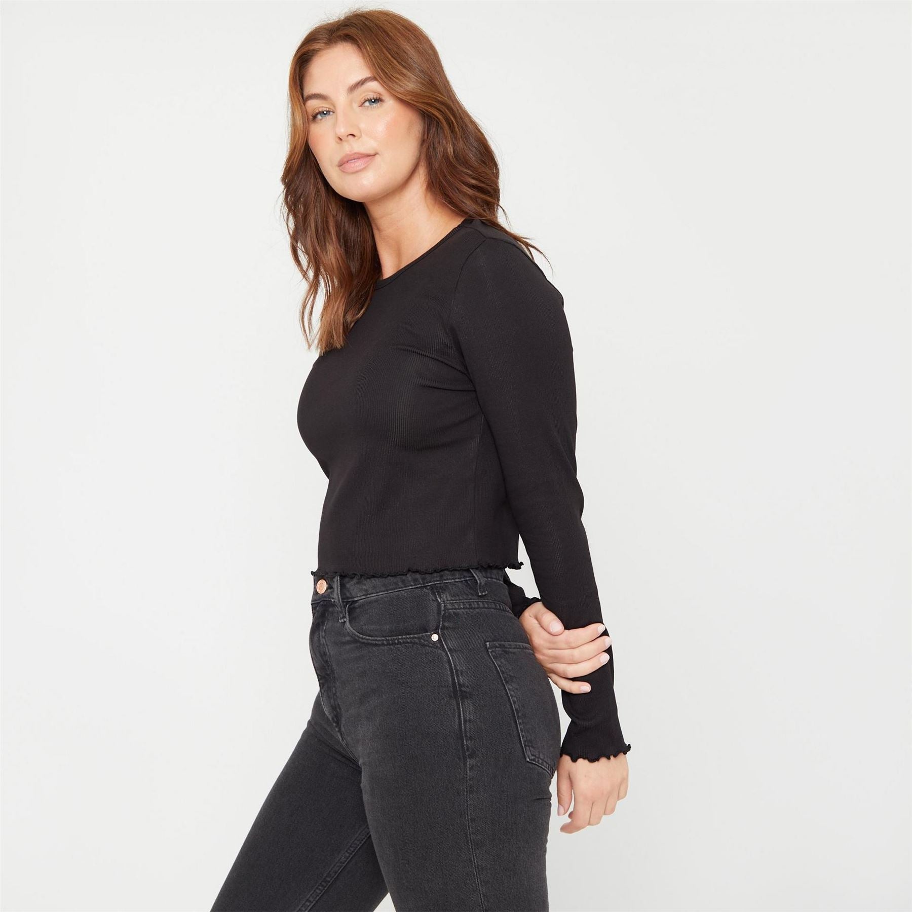 Be You Beyou Rib Long Sleeve Regular Fit T-Shirt