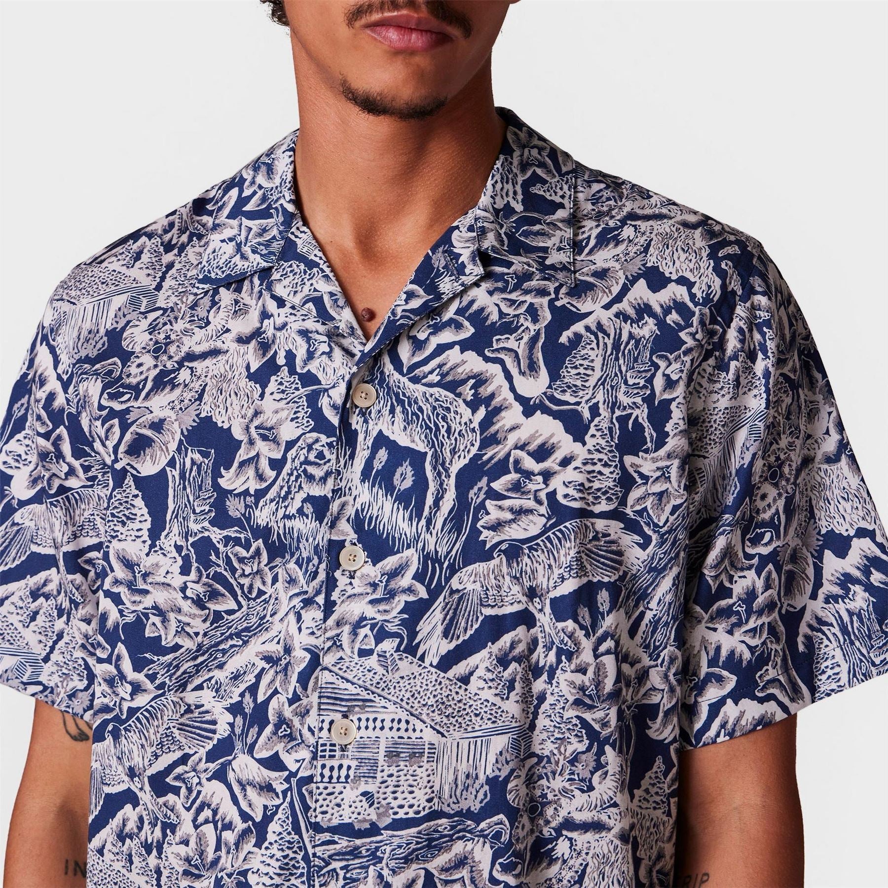 PS Paul Smith Short Sleeve Patterned Tailored Fit Shirt