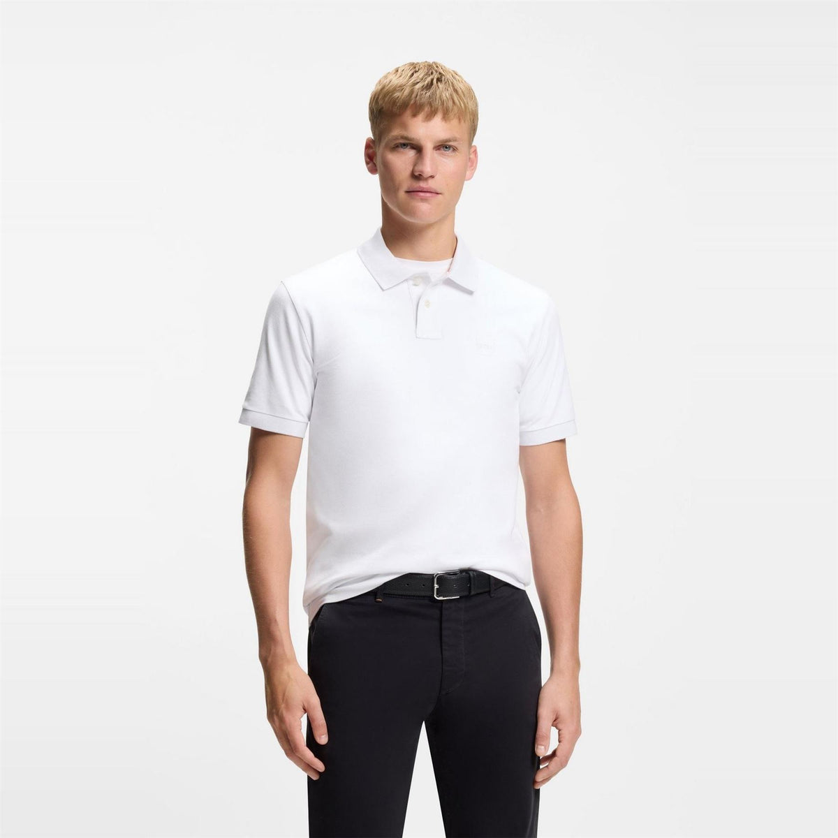 Boss Collared Neck Button Placket Polo Shirt