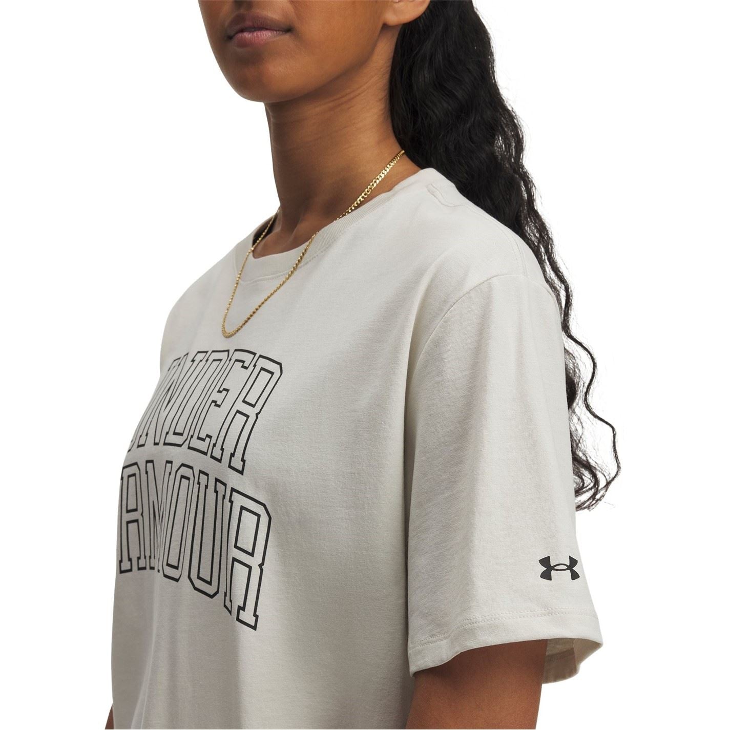 Under Armour Campus UA Rival Wordmark Relaxed Fit Crew Neck Short Sleeve T-Shirt