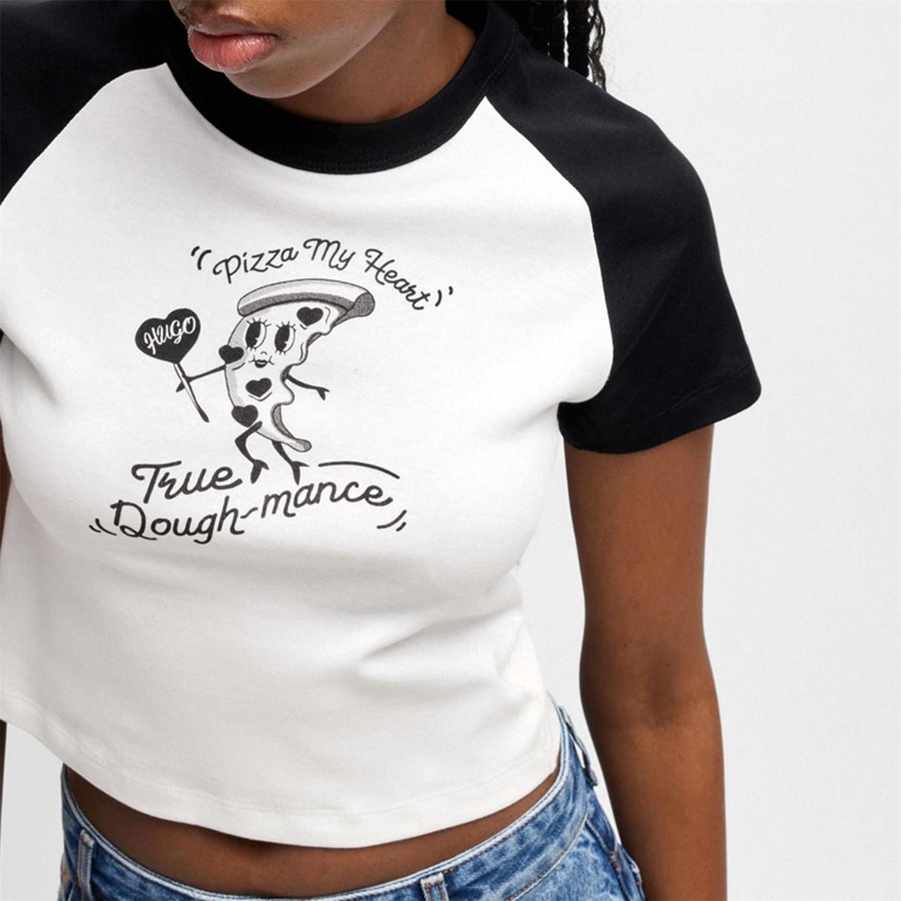 Hugo Cropped Crew Neck Relaxed Fit T-Shirt