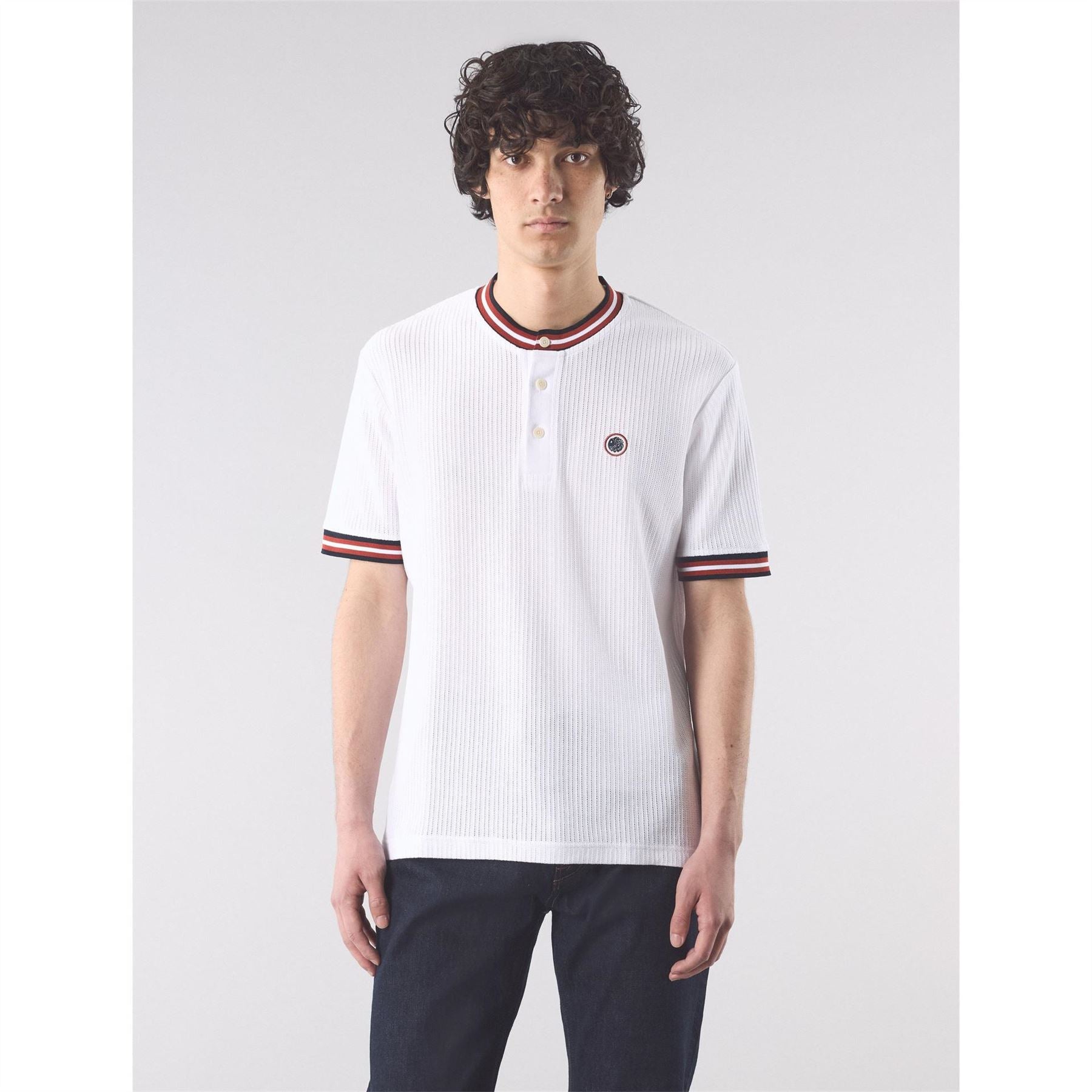 Pretty Green Pg Cressa Grandad Regular Fit T-Shirt