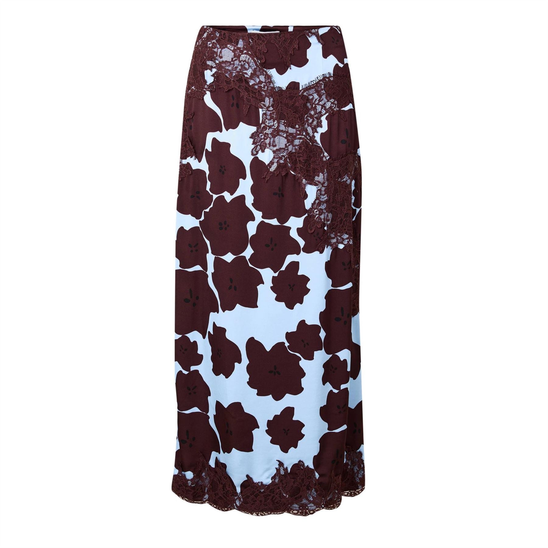 Never Fully Dressed Jaden Floral Patterned Lace Trim Maxi Skirt