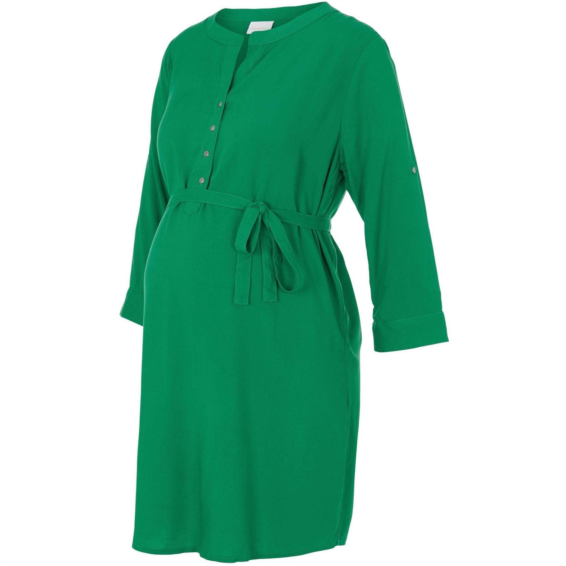 Mamalicious Mlmercy Notched Neck Band Collar Three Quarter Sleeve Tunic