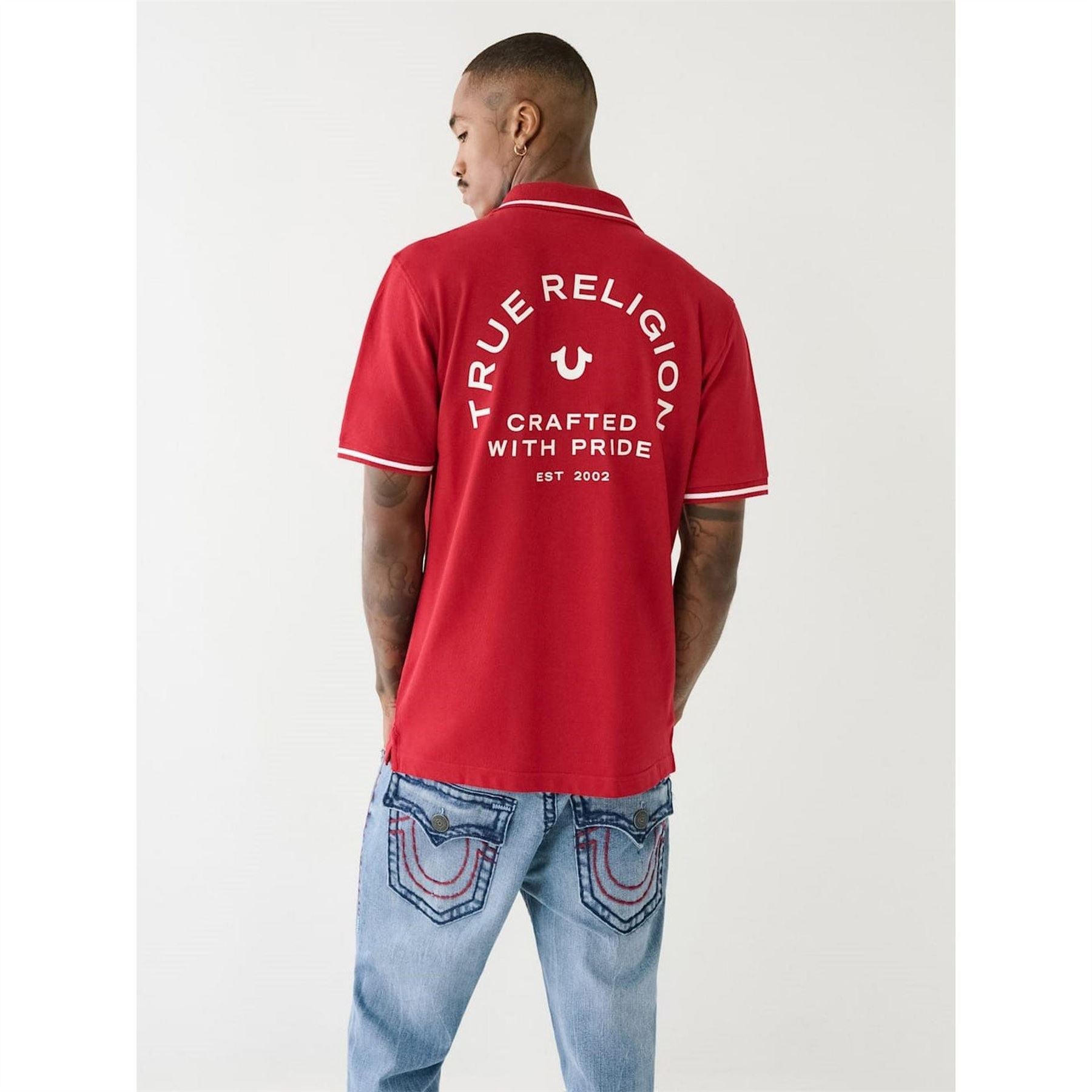 True Religion Crafted With Pride Short Sleeve Polo Shirt