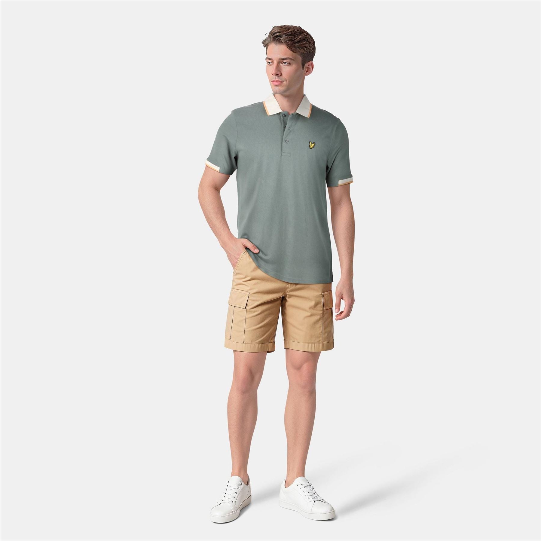 Lyle and Scott Retro Half Tipped Short Sleeve Polo Shirt
