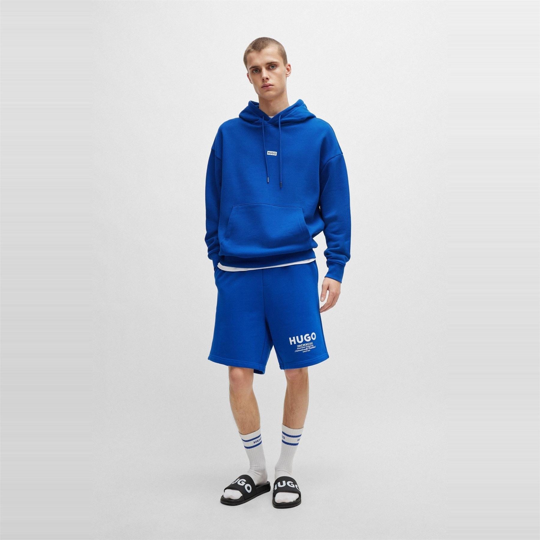Hugo HUGO Nazardo Drawstring Hoodie with Modern Logo Detail