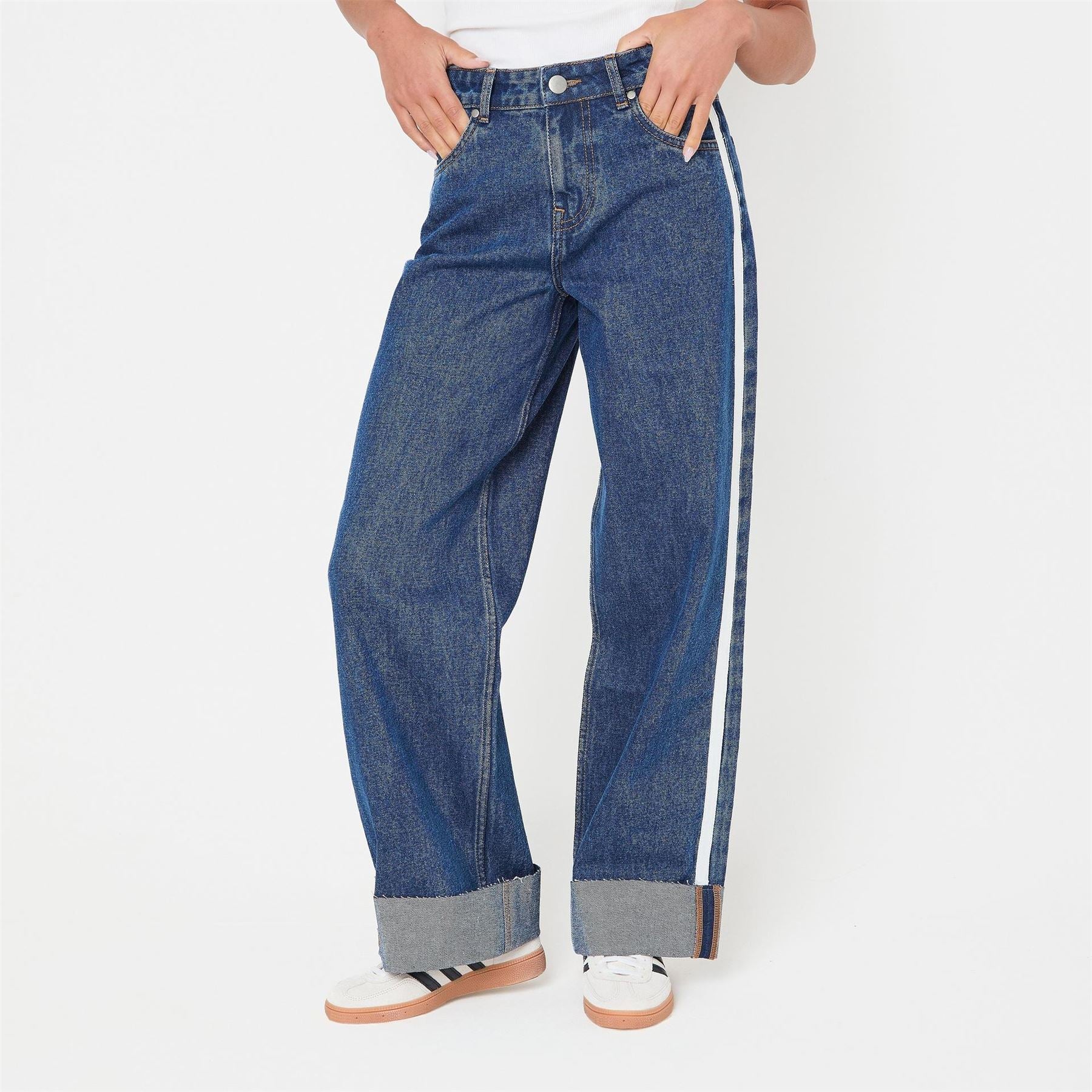 I Saw It First Stripe Turn Up Jean
