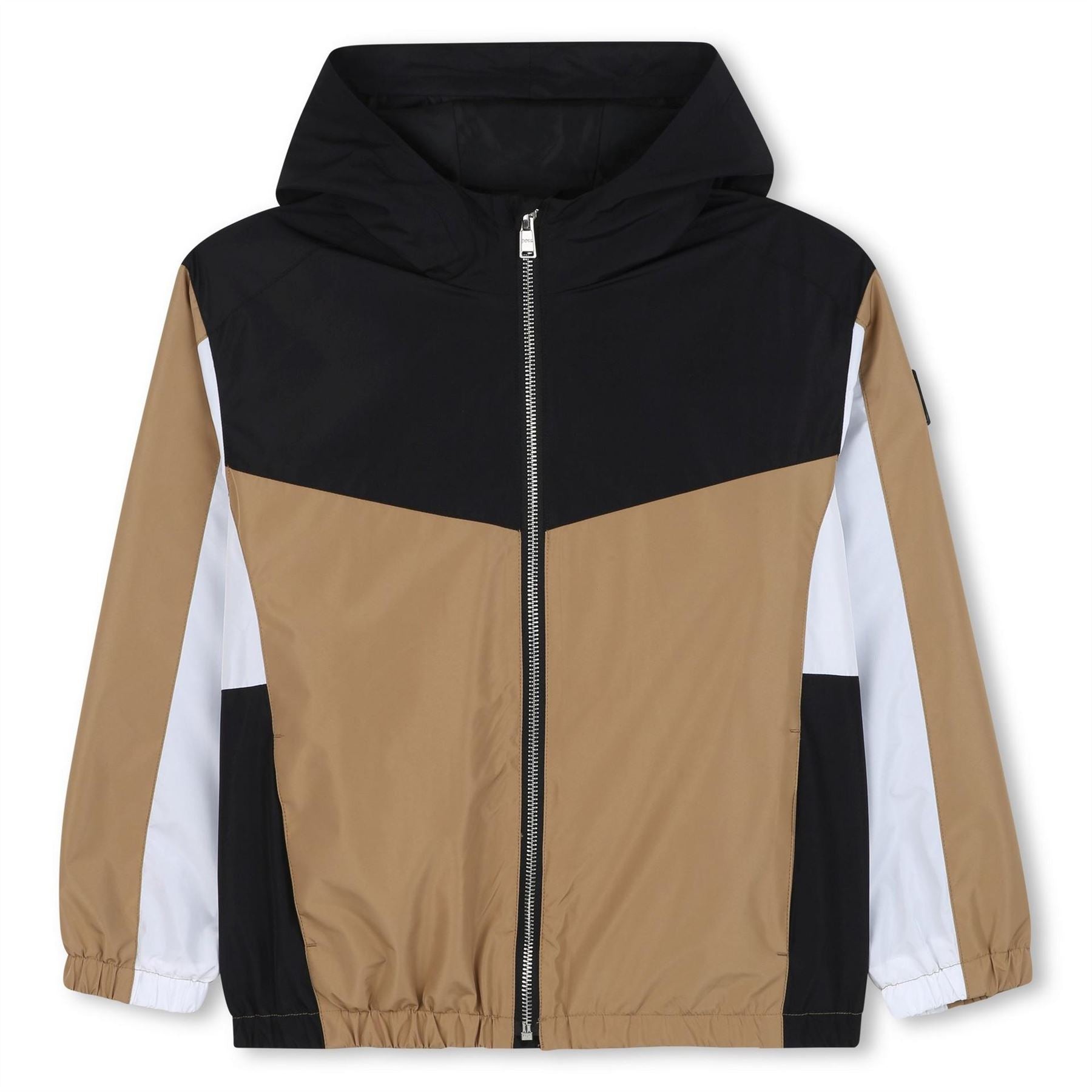 Boss Color Block Hooded Windbreaker with Rubber Badge