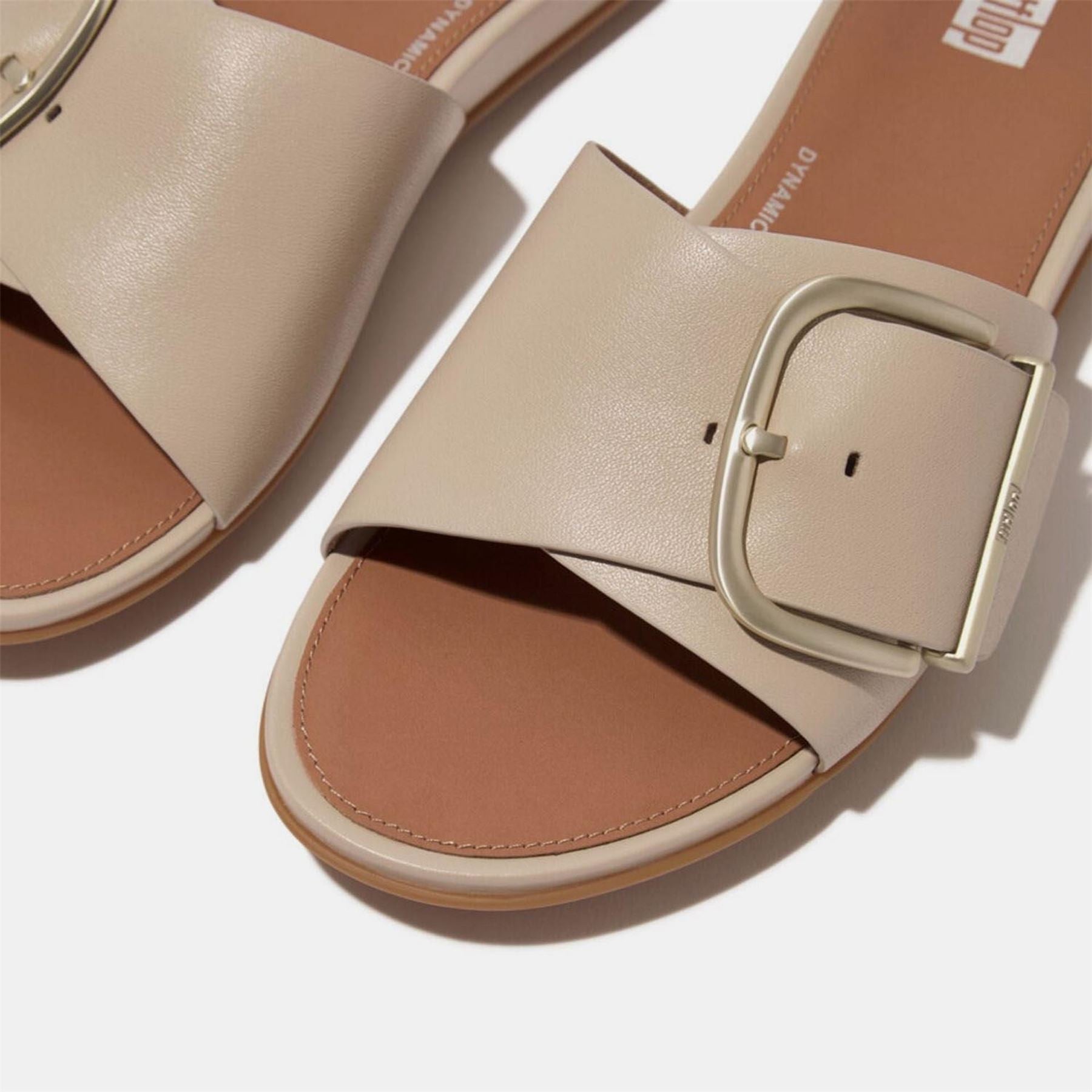 Fitflop Maxi Buckle Leather Sliders