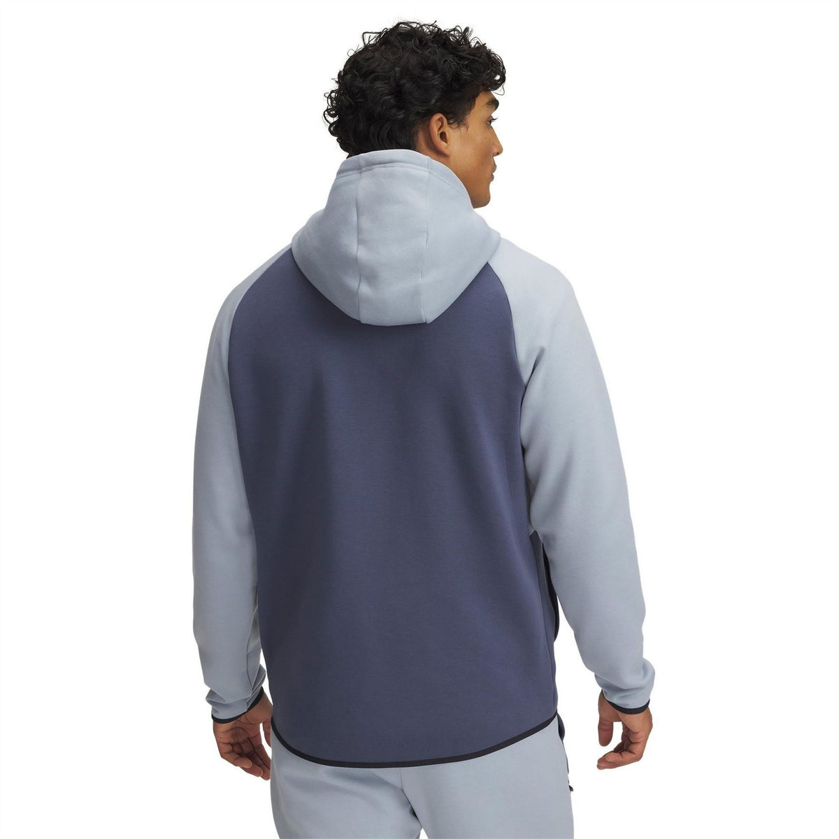 Under Armour Solid Patterned Hooded Neck Ribbed Cuff Full Zipper Sweat Jacket