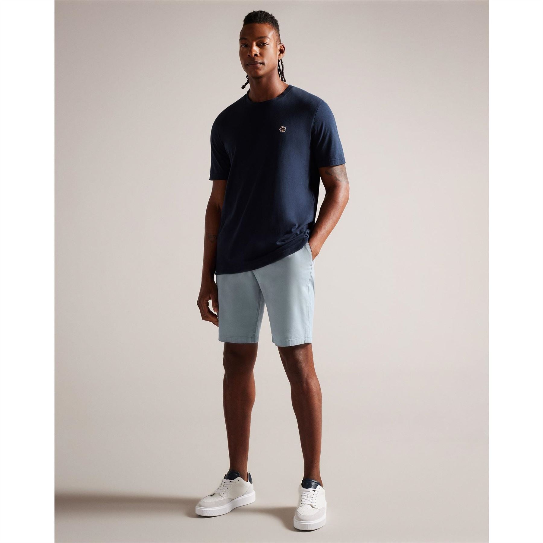 Ted Baker Solid Patterned Chino Shorts