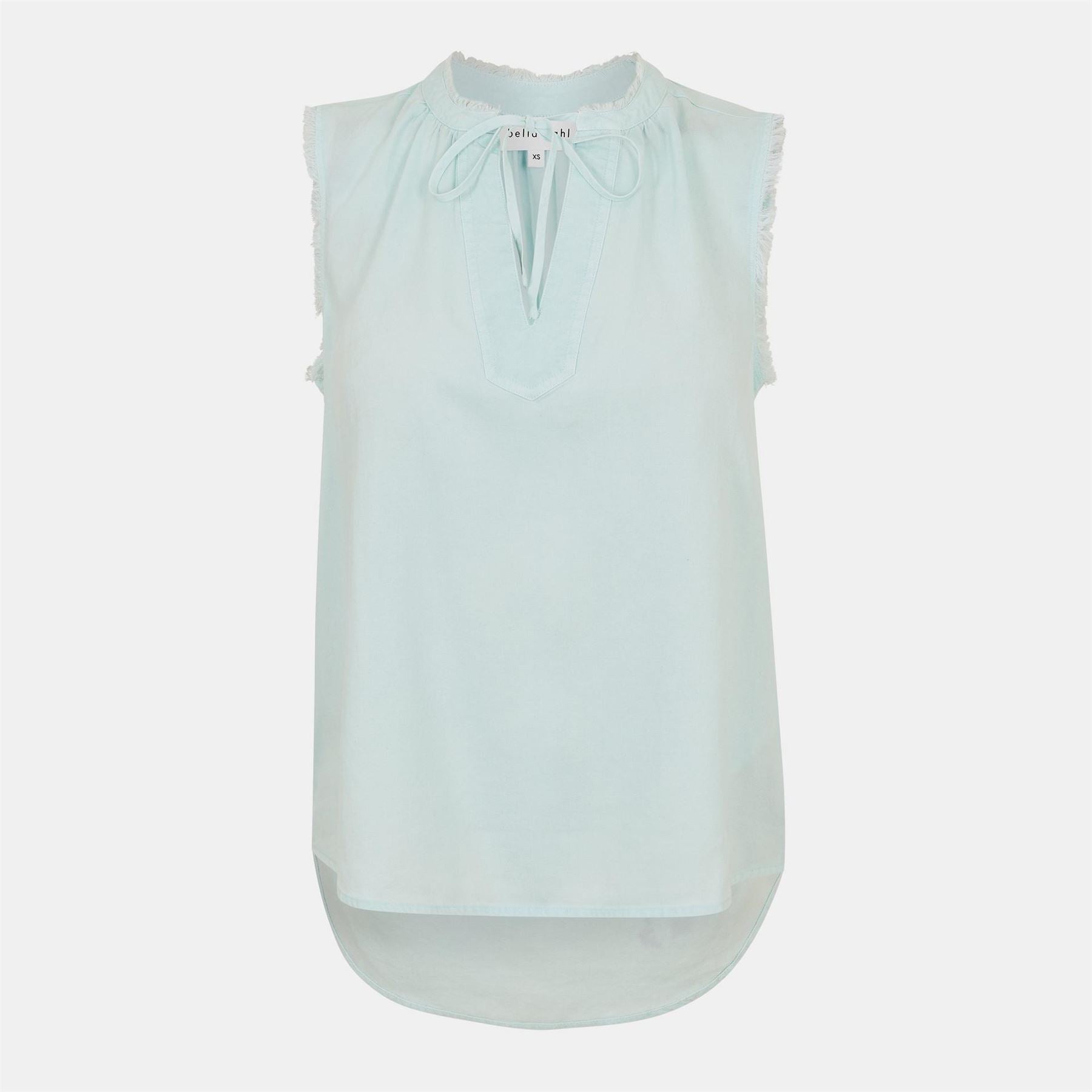 Bella Dahl Frayed Relaxed Fit Tie Neck Sweatshirt