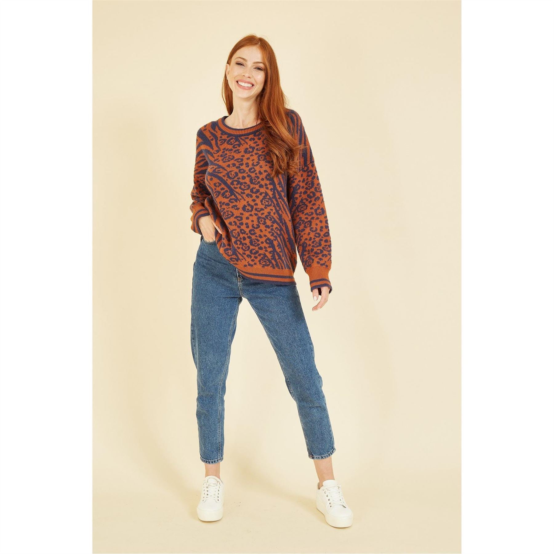 Yumi Animal And Zebra Print Jumper