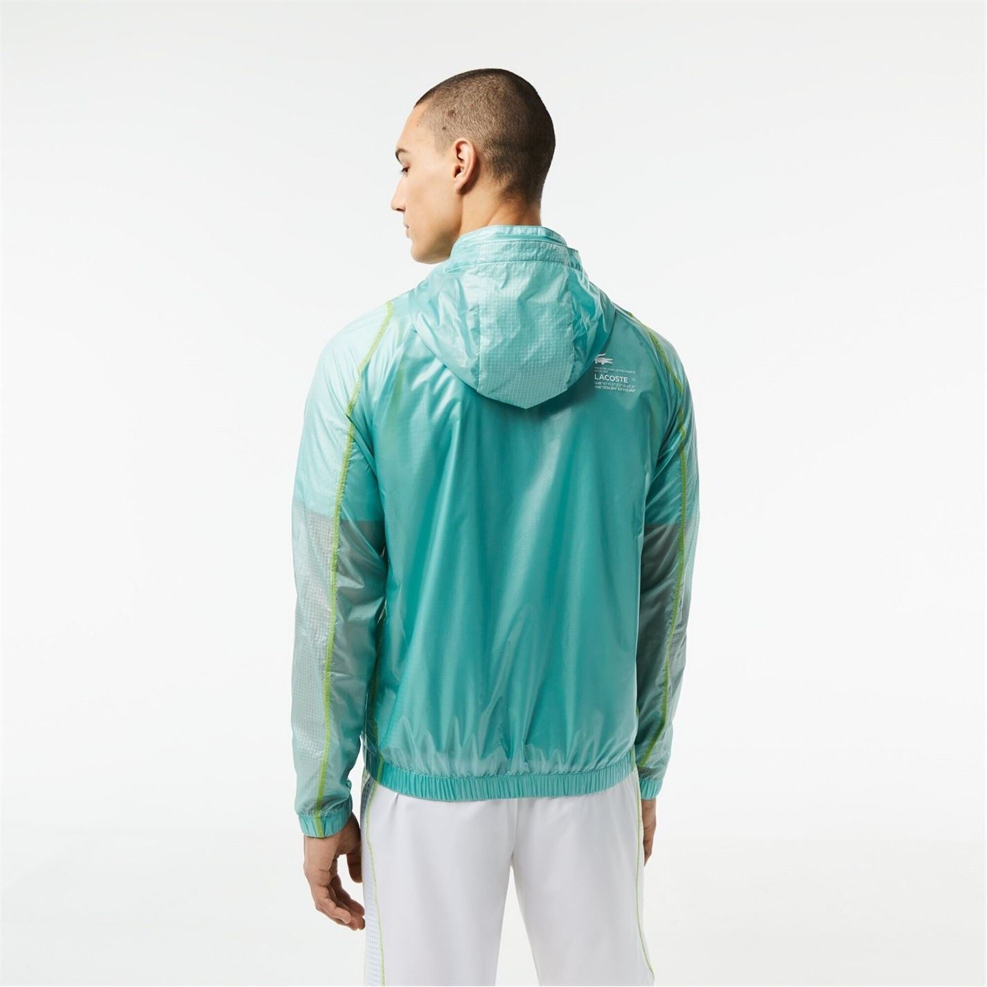 Lacoste Bh5047 Crocodile Print Hooded Rain Jacket