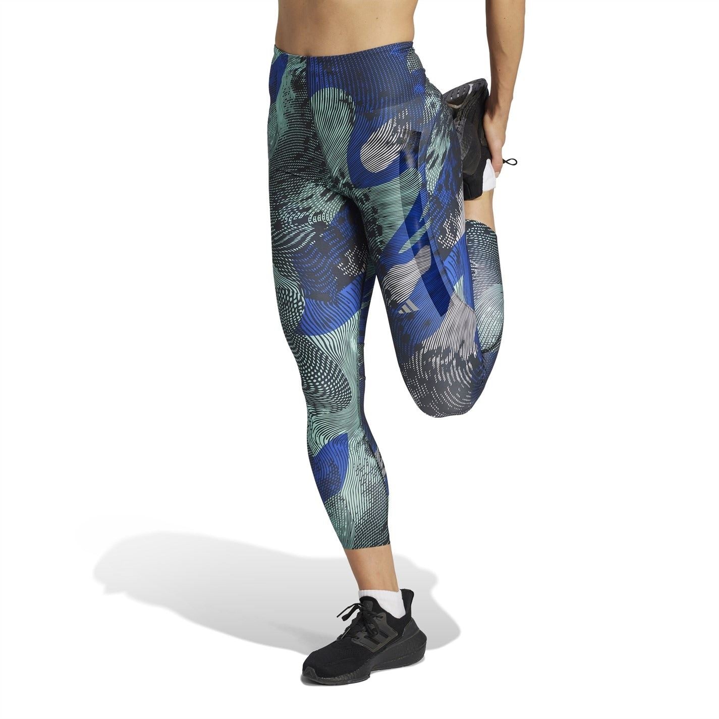 adidas Womens Adizero Allover Print 7 8 Leggings