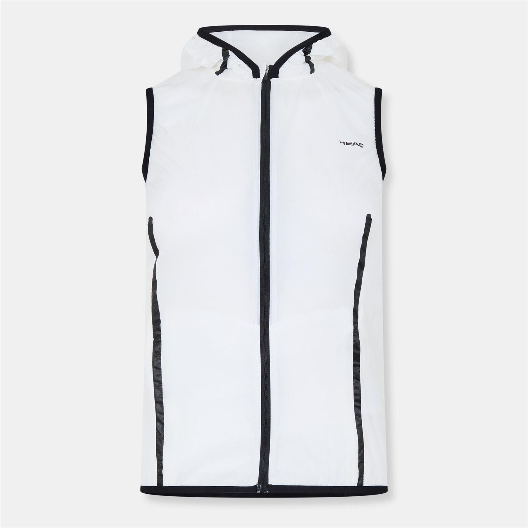 HEAD Trans Light Hooded Solid Patterned Zipped Pocket Gilet