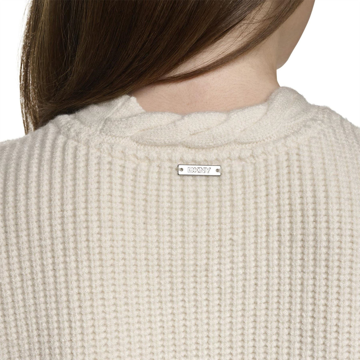 DKNY Sleeveless V Neck Cable Sweater