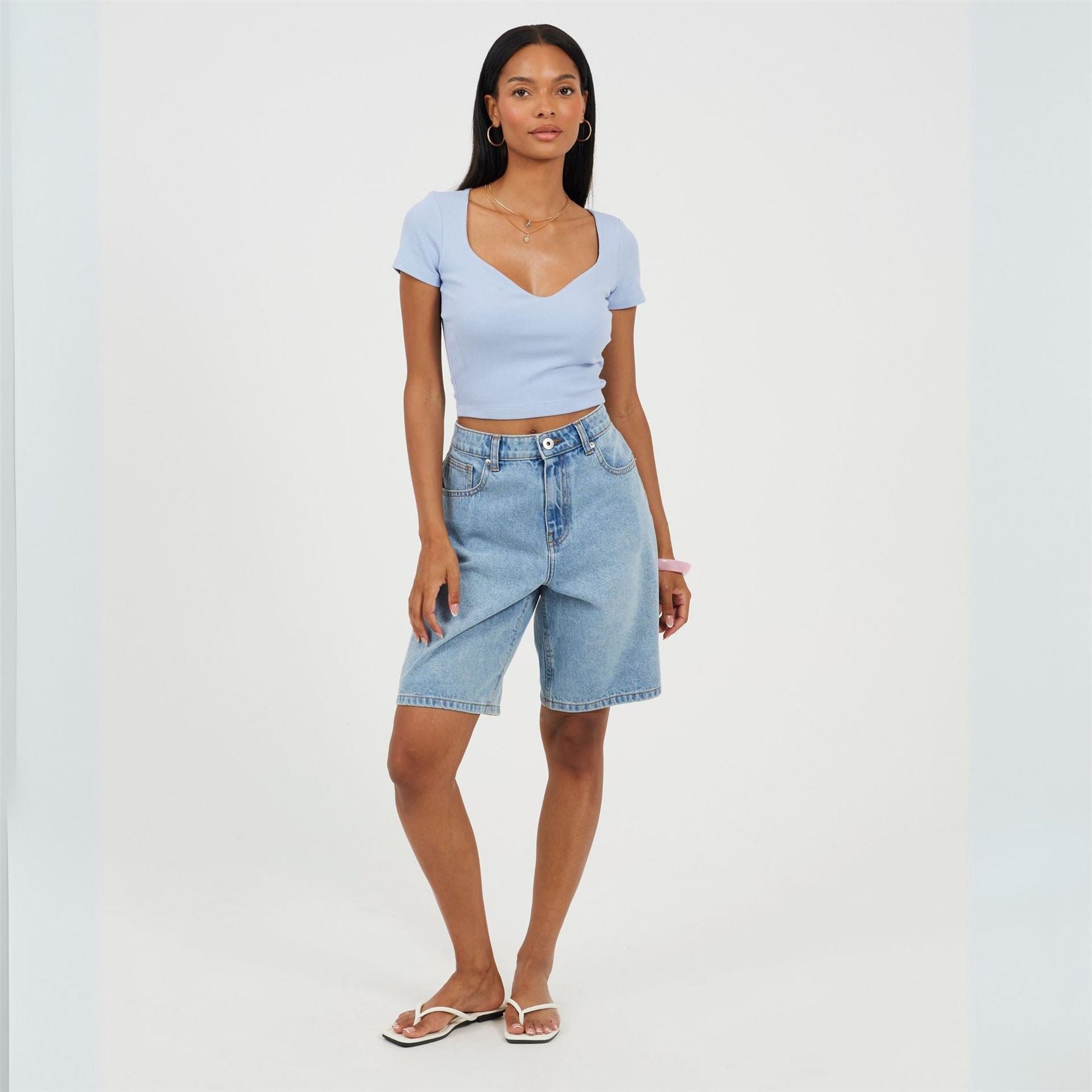 Brave Soul Sweetheart Neck Short Sleeve T-Shirt