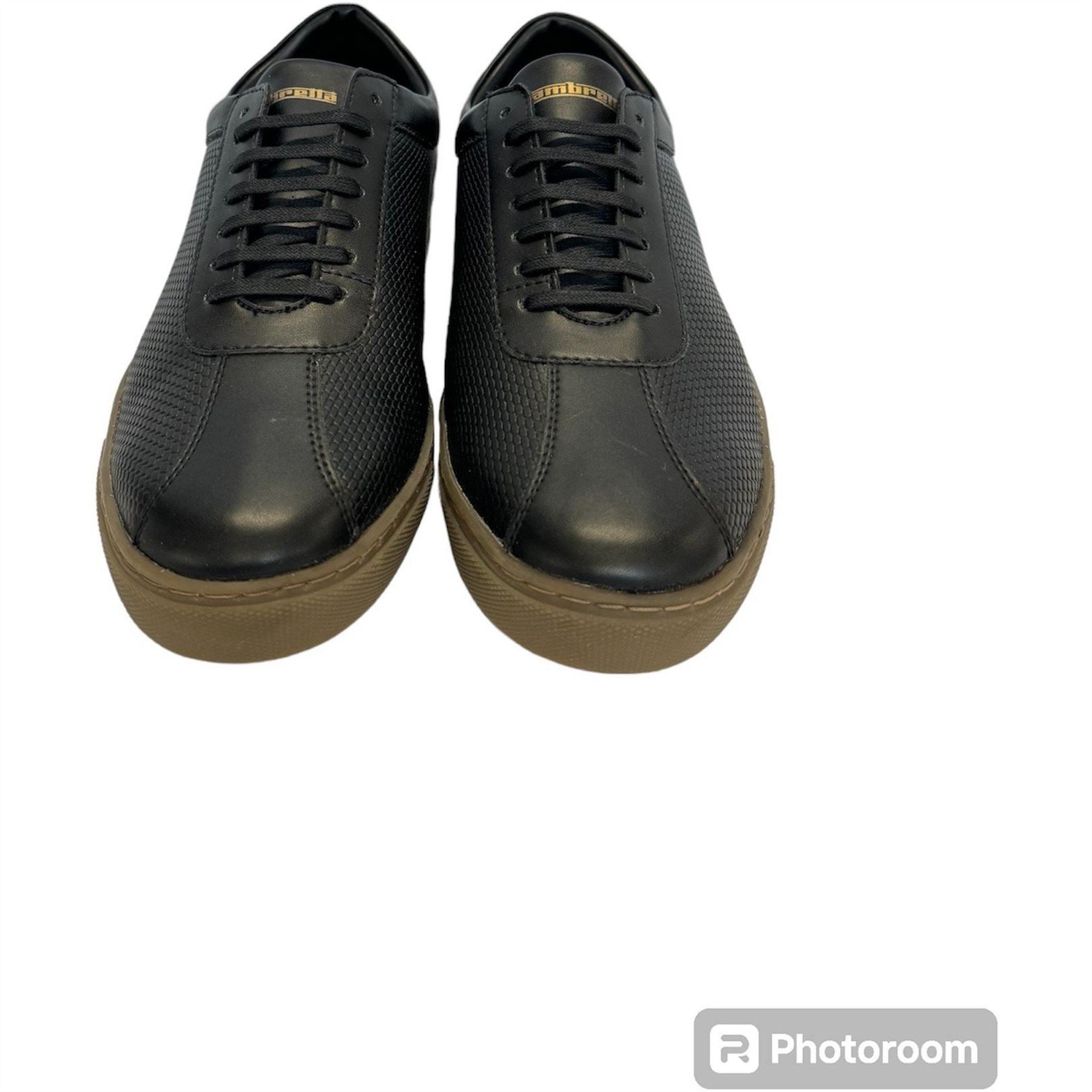 Lambretta Polter Lace-Up Textured Court Shoes